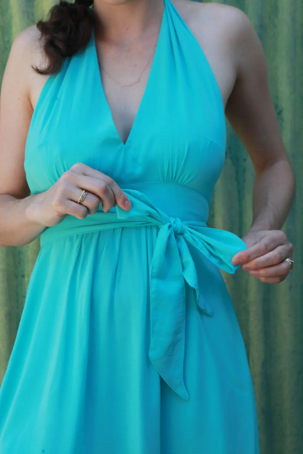 Travel piece Monroe Dress in Sea Foam Challis