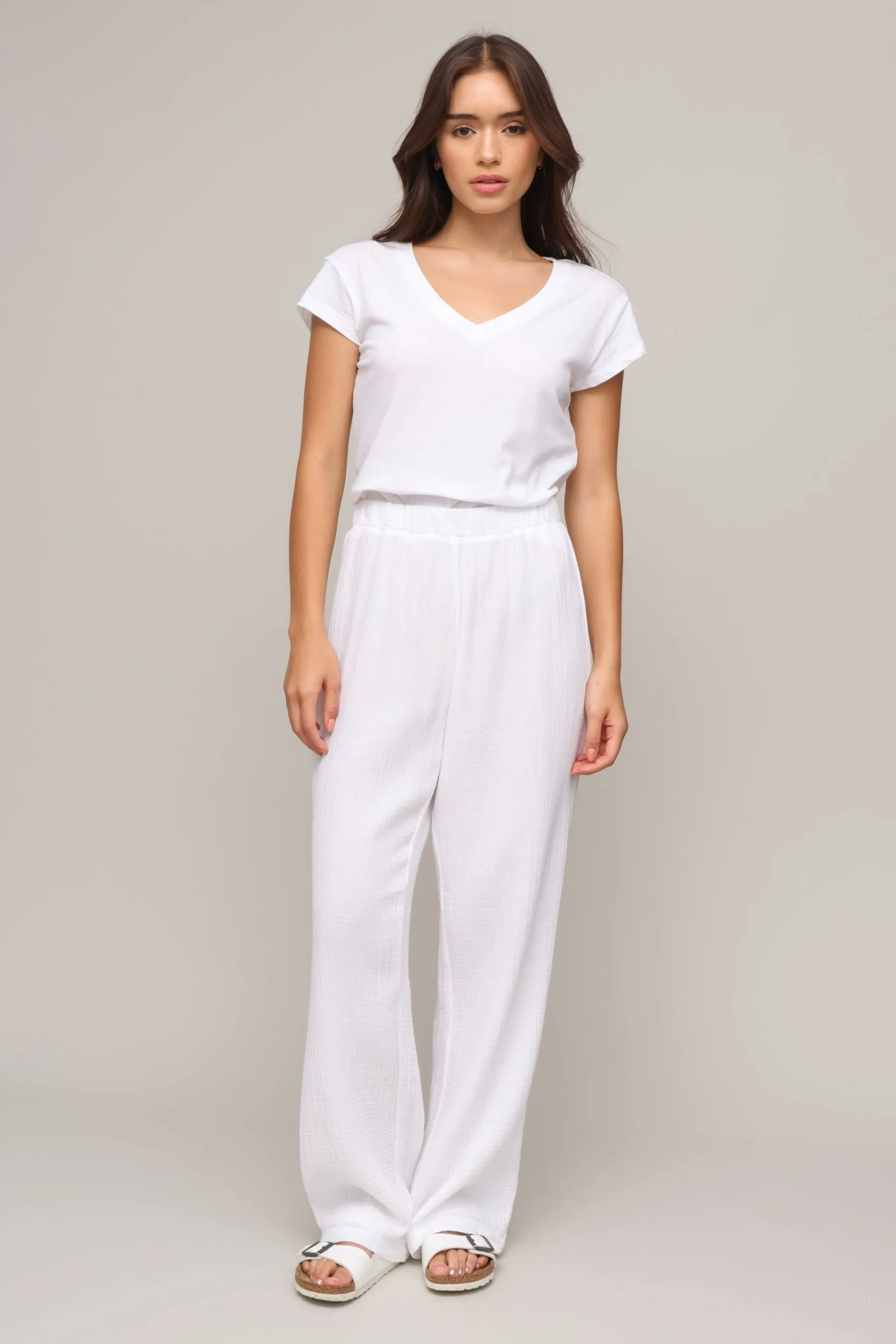 HypoallergenicMaterial Stretch Comfort Cassidy Gauze Full Length Pant