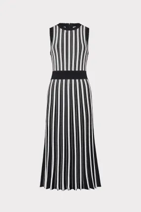 Sleeveless Pleated Midi Dress Relax Draping Weekend Edge
