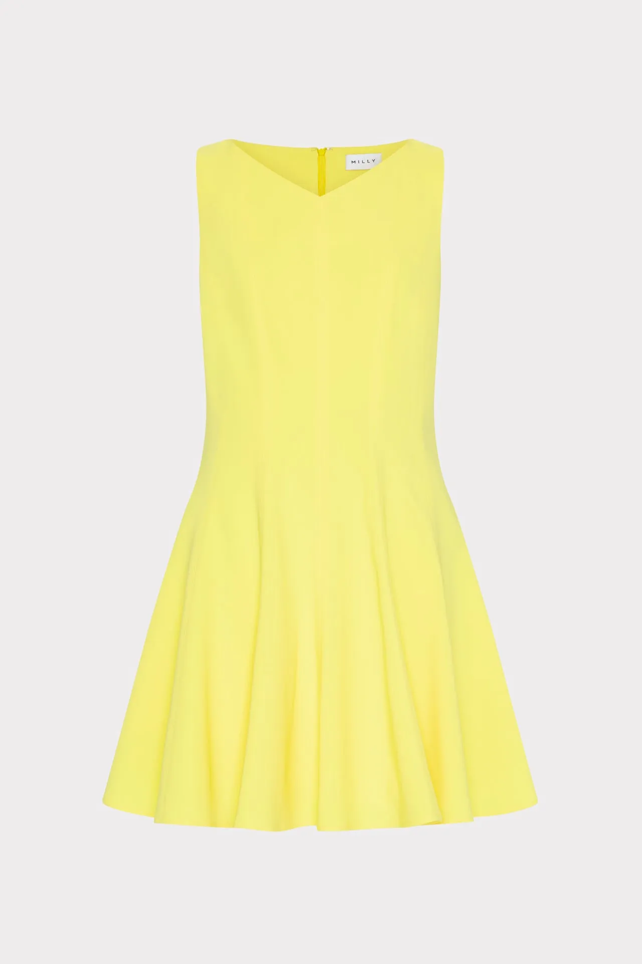 Street Style Mixed Fabric Sleeveless Stretch Cady Fit And Flare Dress