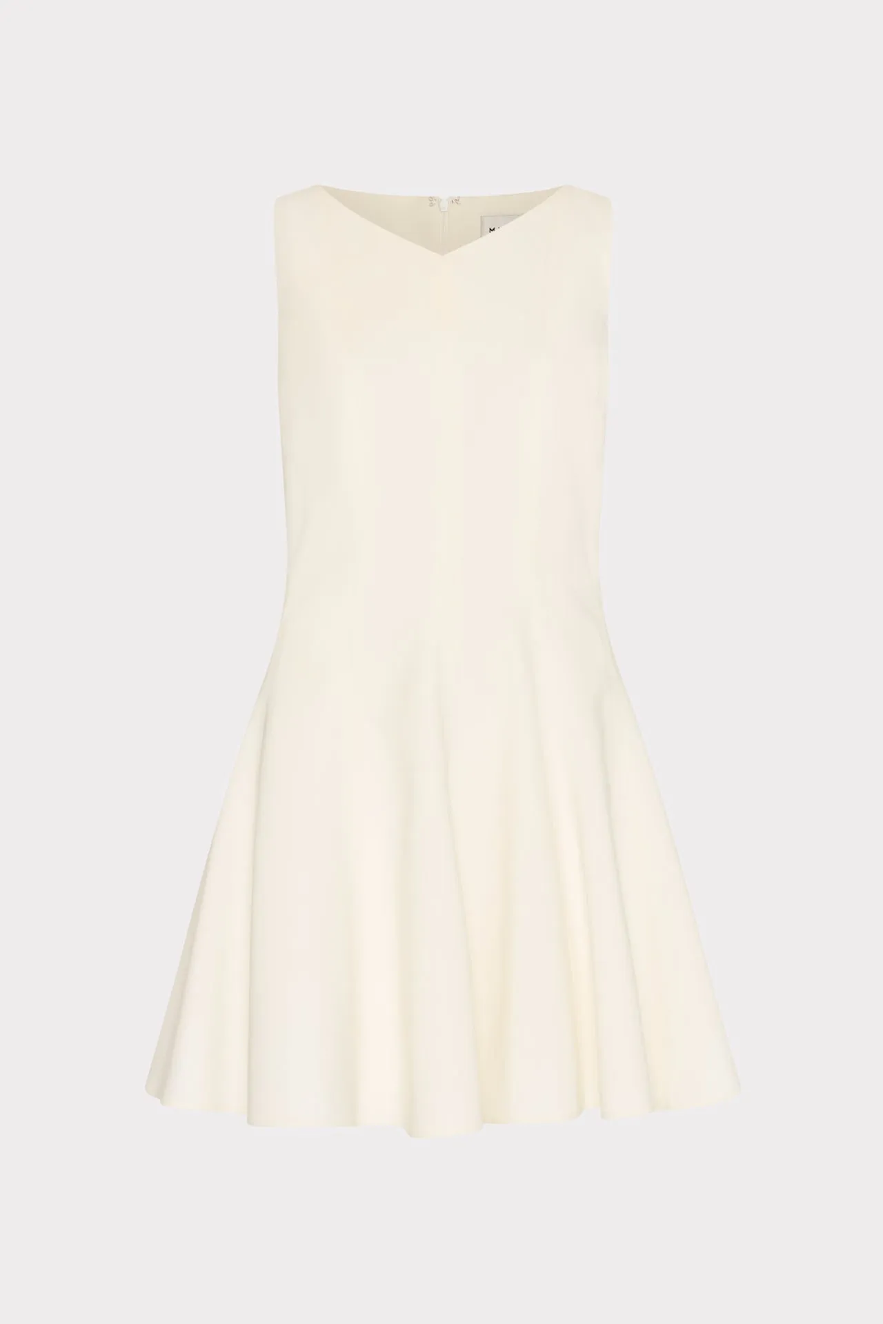 Timeless Comfort Piped-Edge Sleeveless Stretch Cady Fit And Flare Dress