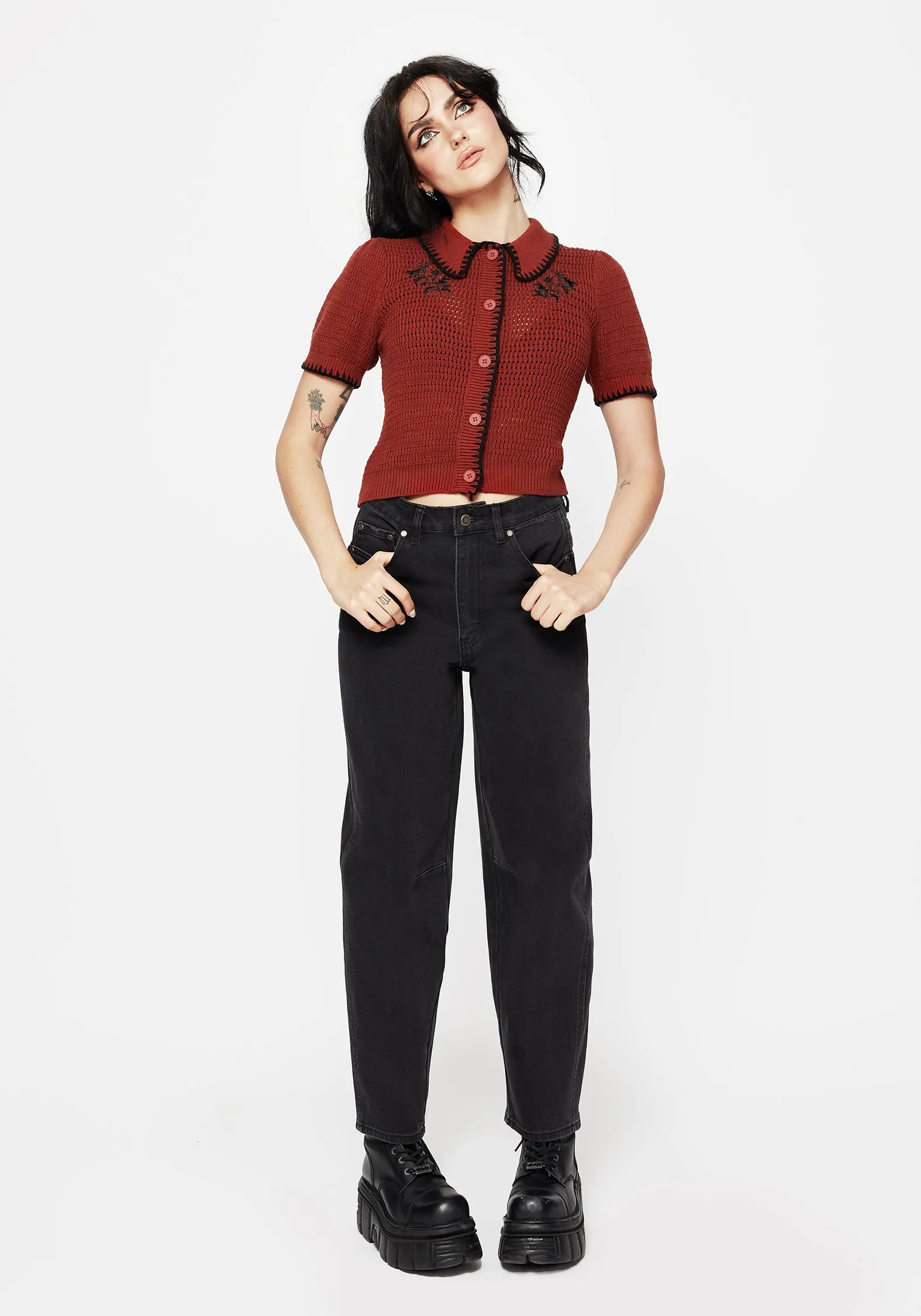 Malevolence Denim Barrel Leg Jeans Moisture Wicking Technology