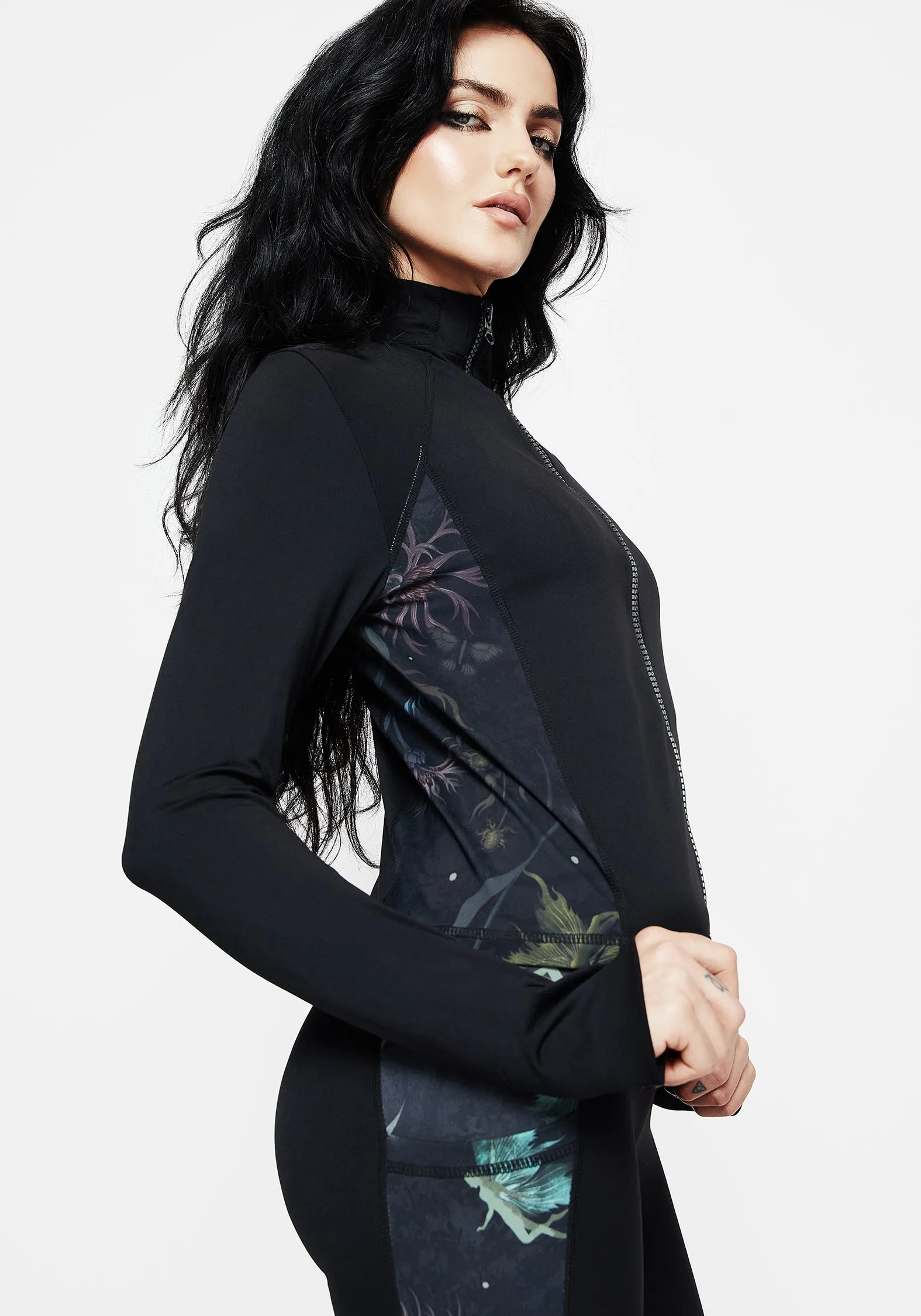 NeutralPalette Rosanella Floral Fairy Print Athleisure Sports Jacket