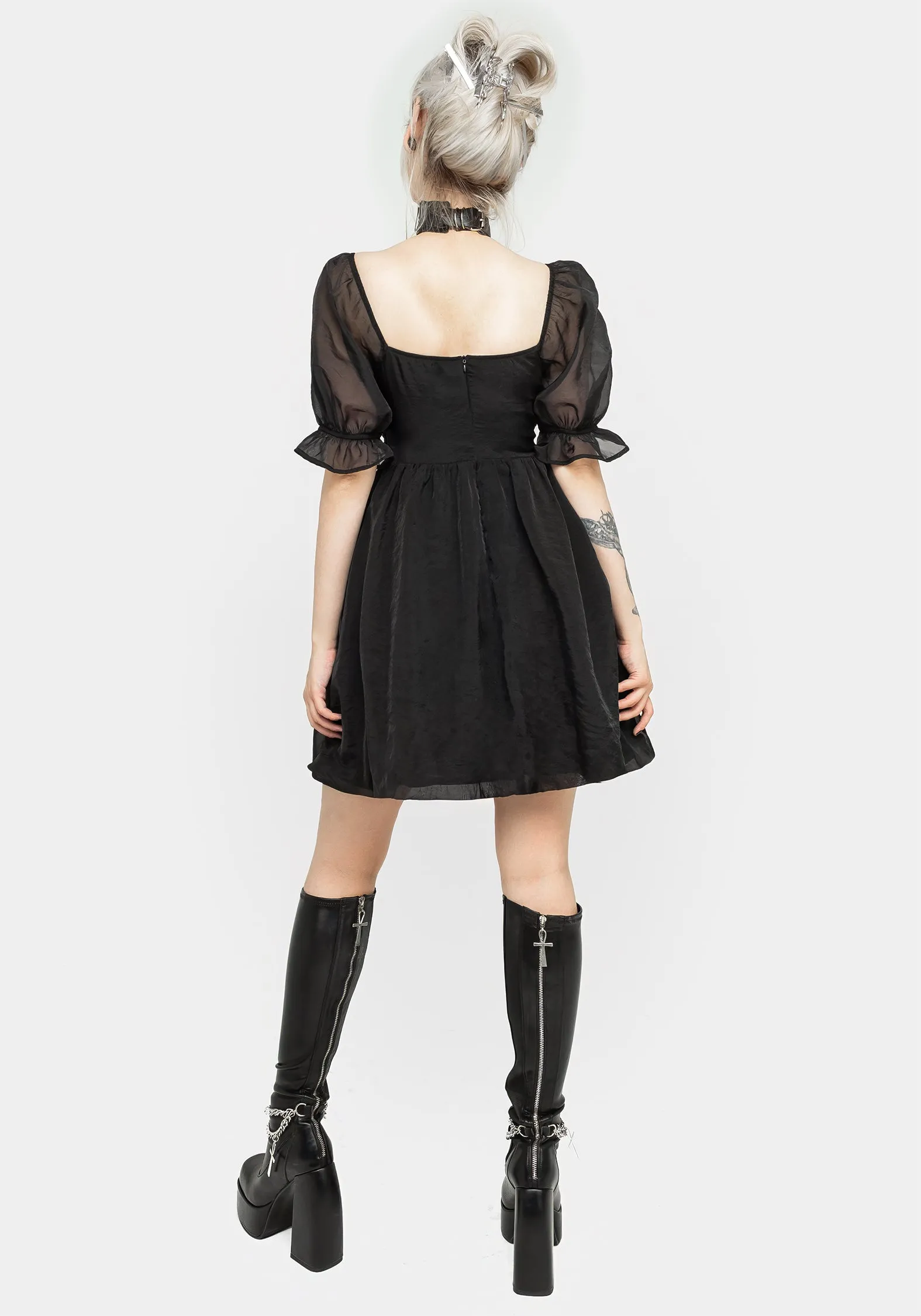 Tiffany Organza Puff Mini Dress Fashion Daily Climate-Adaptive