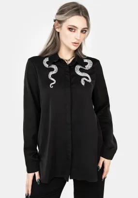 Lightweight Layers Lightweight Feel Slither Embroidered Snake Shirt