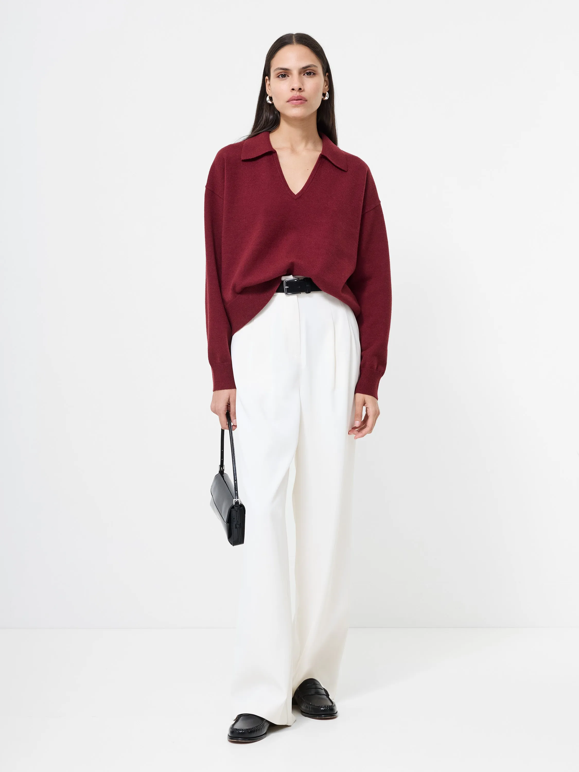 Street Casual Leisure Look Sloane Knit Collared Pullover
