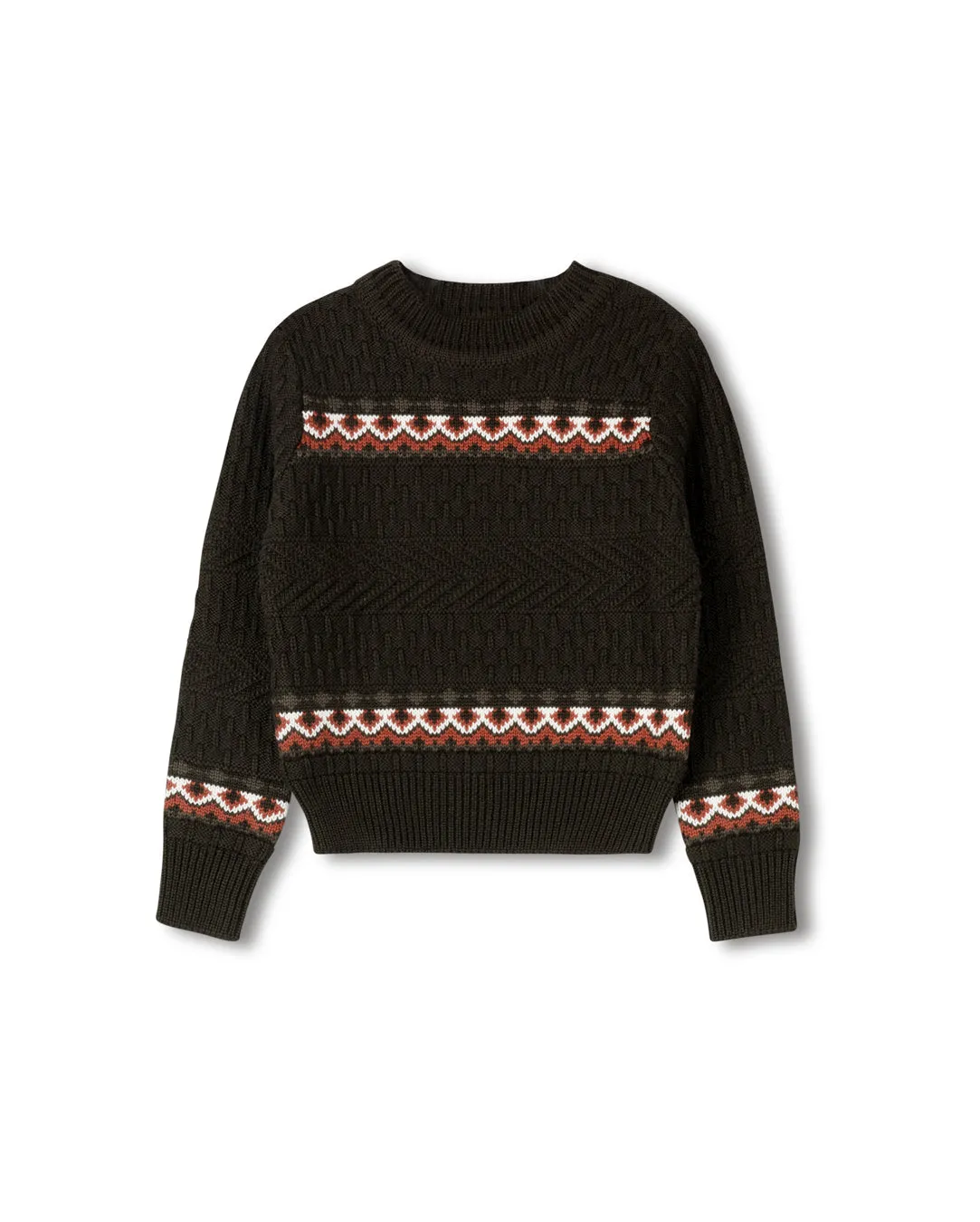 Knit Style Small Fair Isle Knit Pattern Sweater