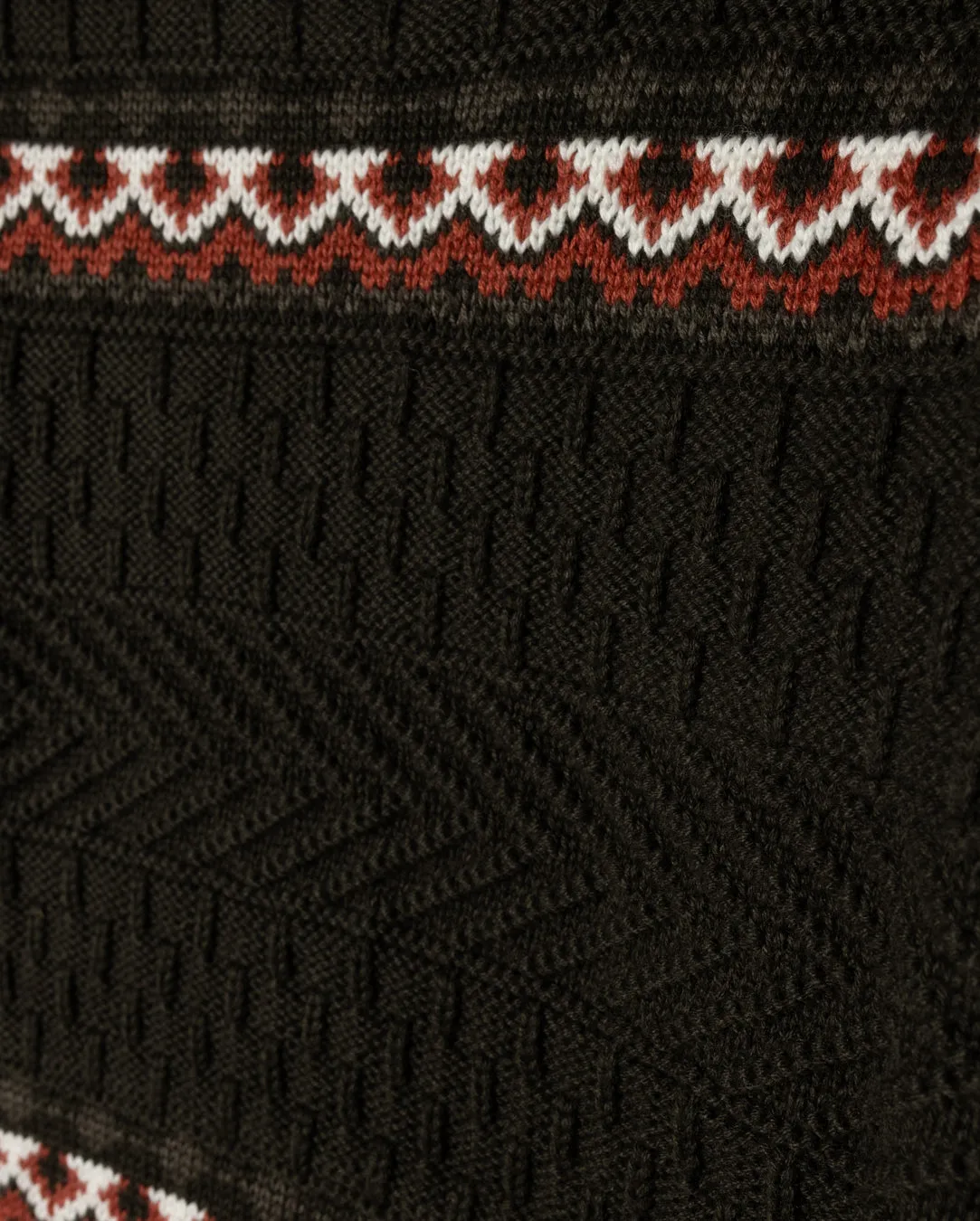 Winter Look Stretch Knit Technology Small Fair Isle Knit Pattern Sweater