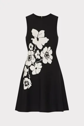 Cozy Design Floral Flare Knit Mini Dress