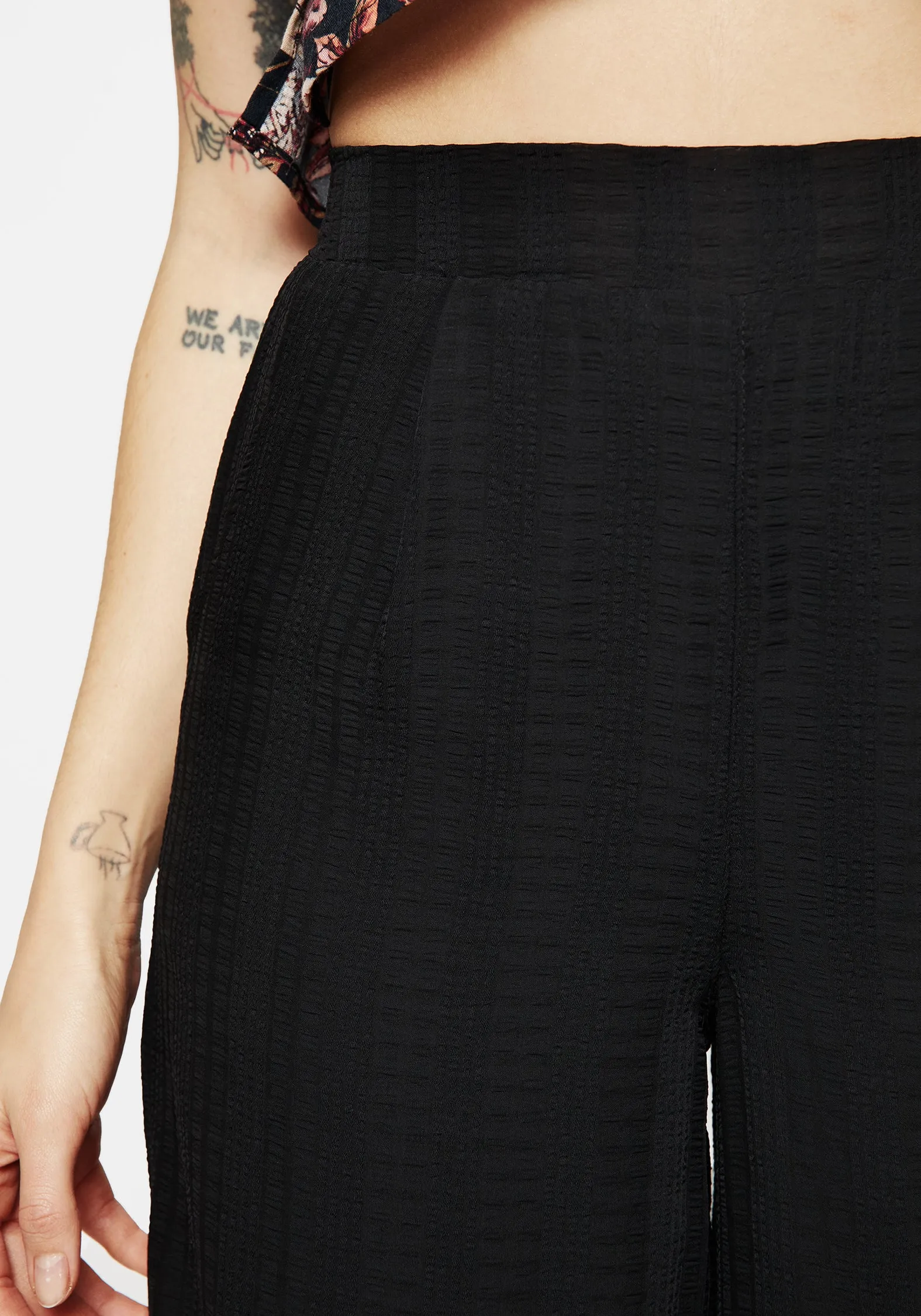 Soft Fabric Tabitha Wide Leg Check Trousers