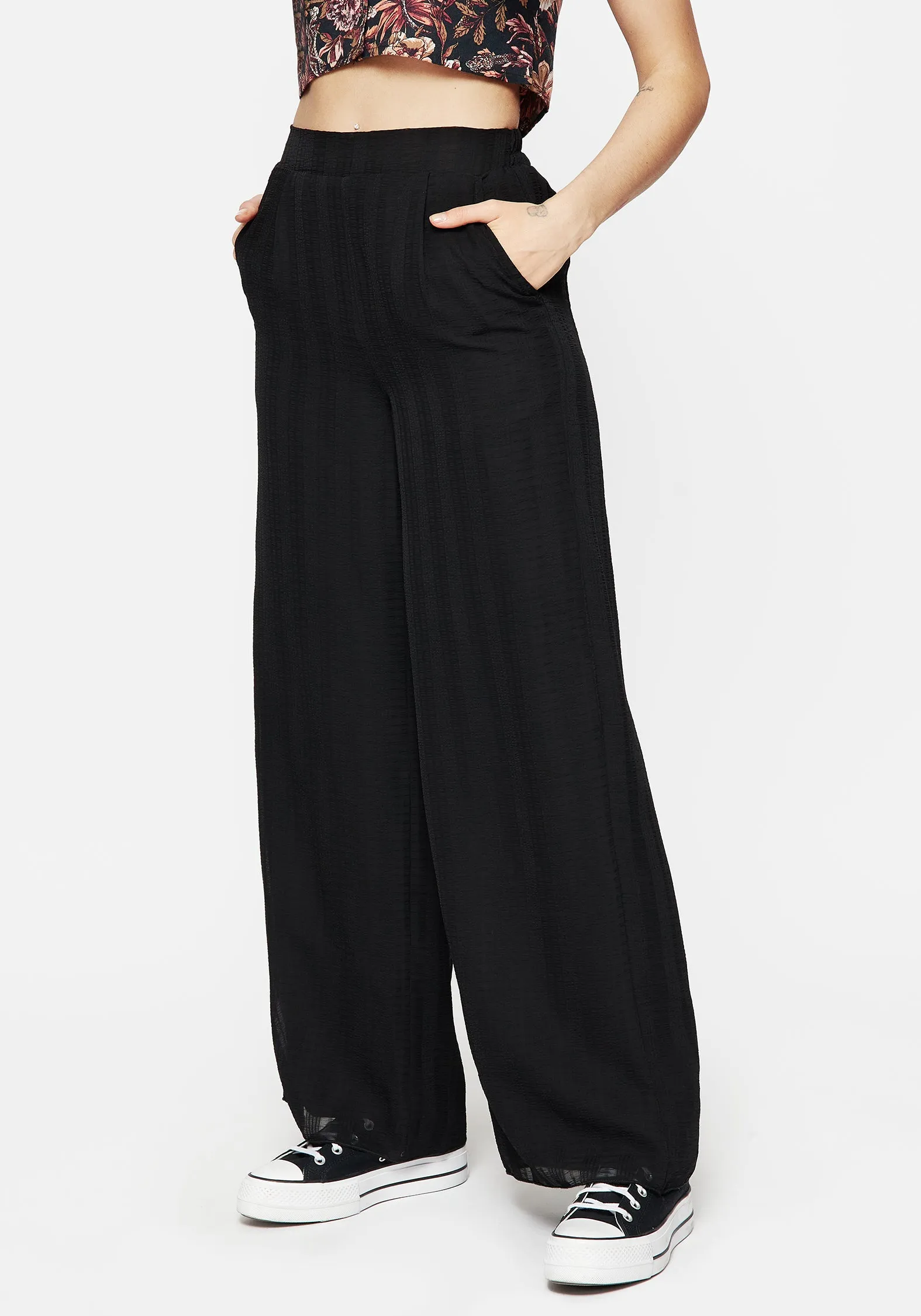 Tabitha Wide Leg Check Trousers Refined Edge Mix Culture