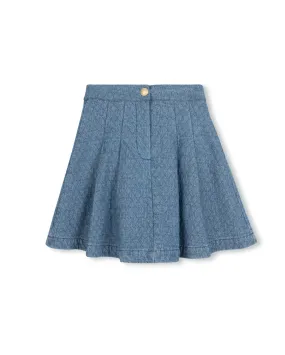 Daily Style Puffed Denim A-line Skirt