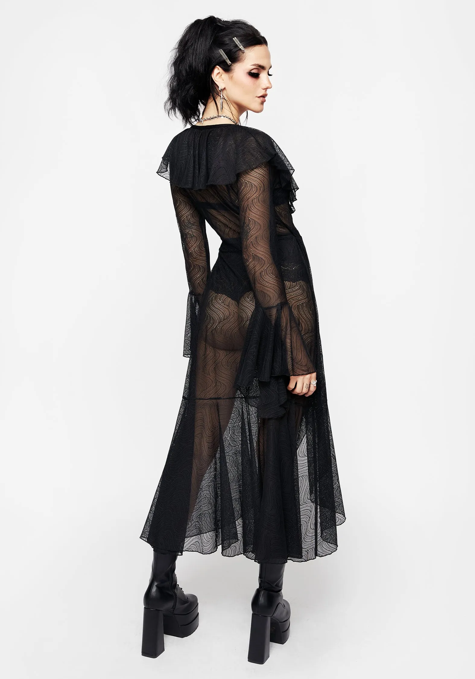 Pyracantha Ruffle Wrap Dress Polished Details Soft touch evening dress