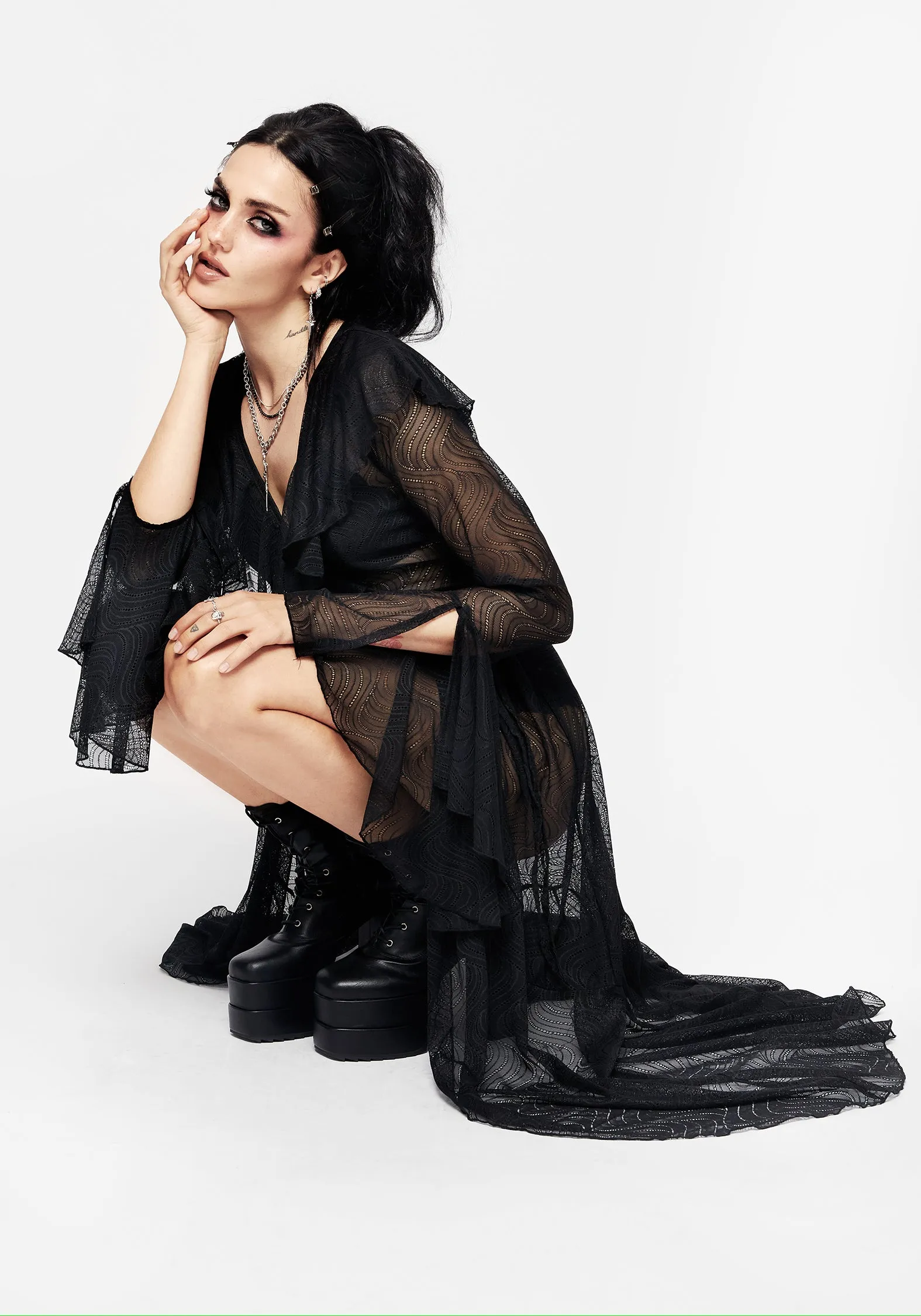 Pyracantha Ruffle Wrap Dress Smooth Curve Perfect Wear