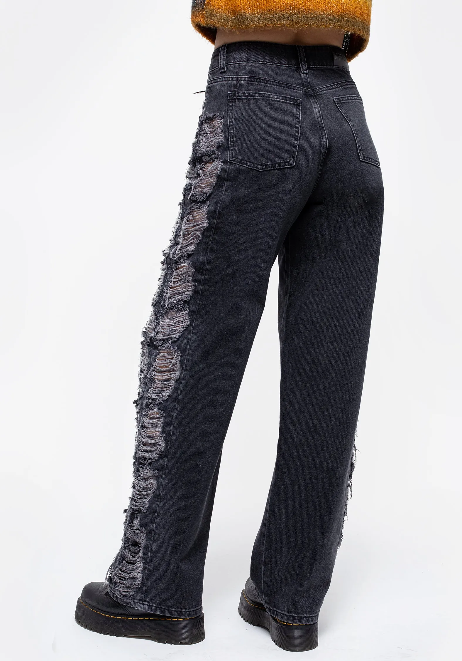 Anti Pilling Technology Fray Wide Leg Jeans