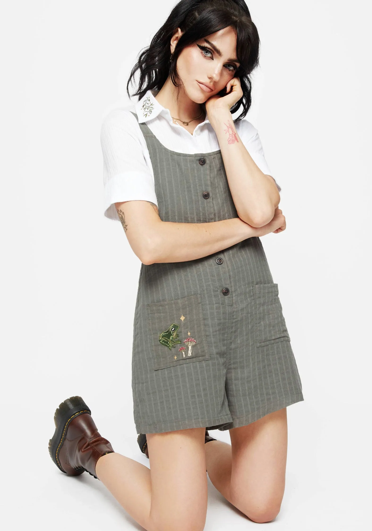 Durable Unique Koax Cotton Embroidered Cami Playsuit