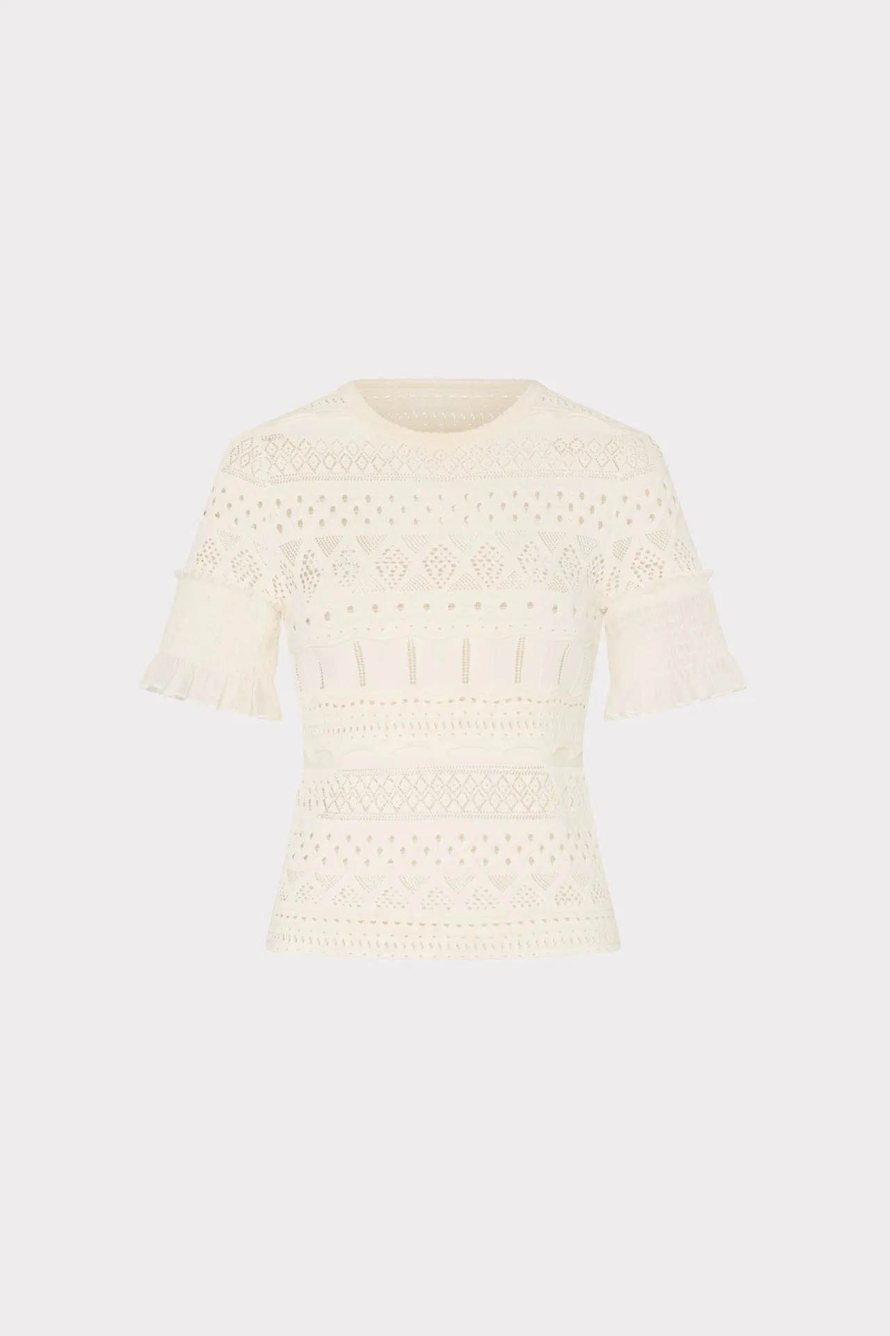 Soft Touch Athletic Wear Smocked Finish Pointelle Top