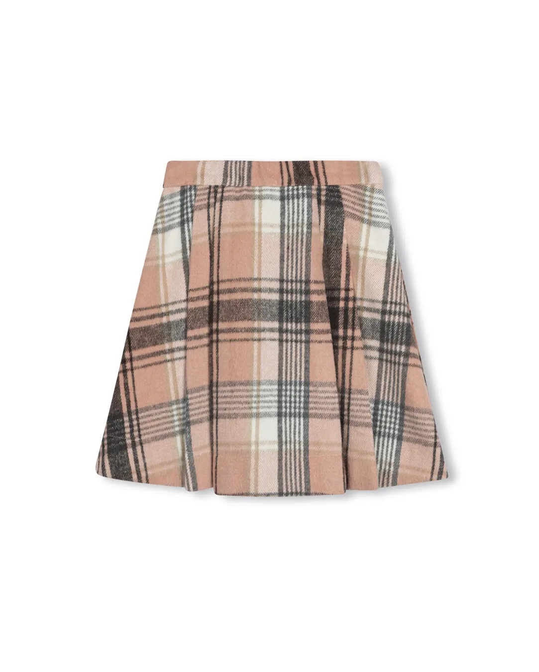 Gilt Wool Side Pleated Plaid Skirt Neutral Wear Outfit Flow