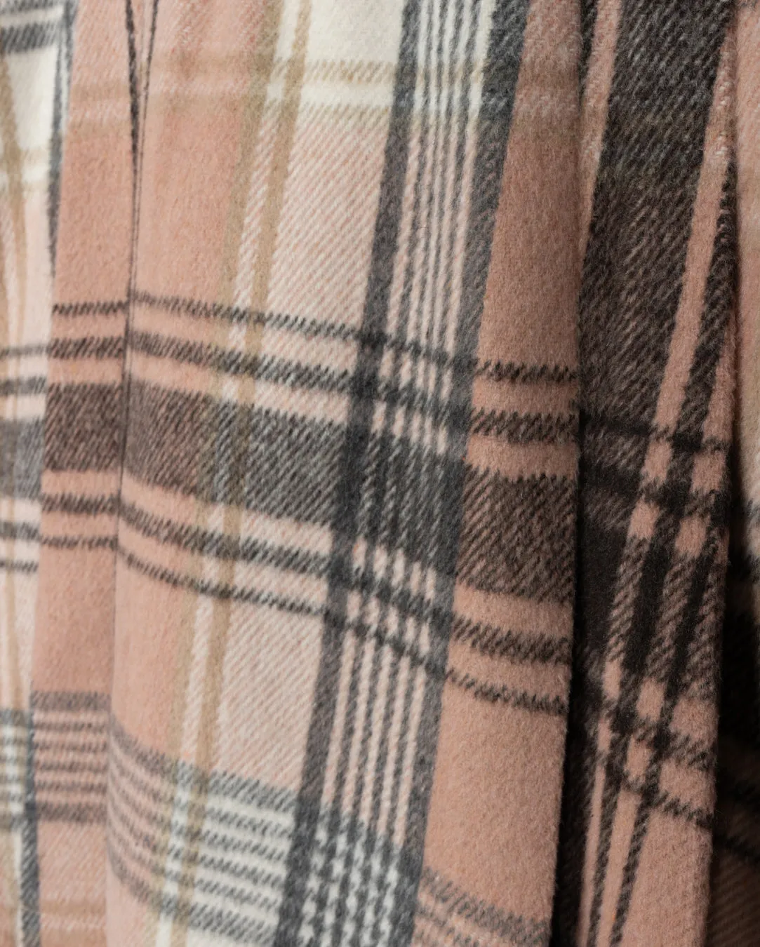 Gilt Wool Side Pleated Plaid Skirt Luxury Feel