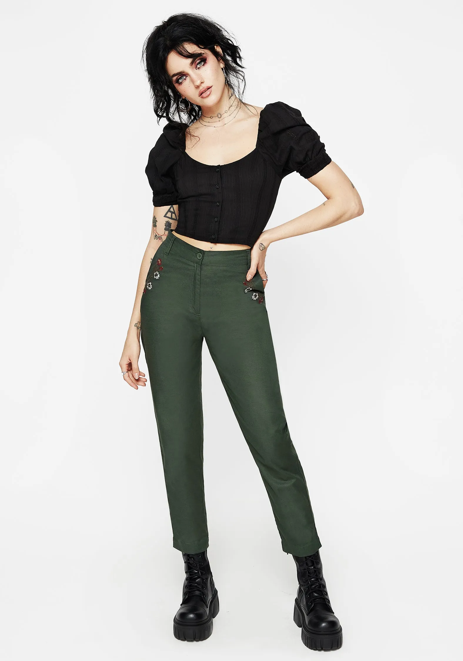 Whisper Embroidered Linen-Blend Tapered Trousers Cool Mood Mix Separates