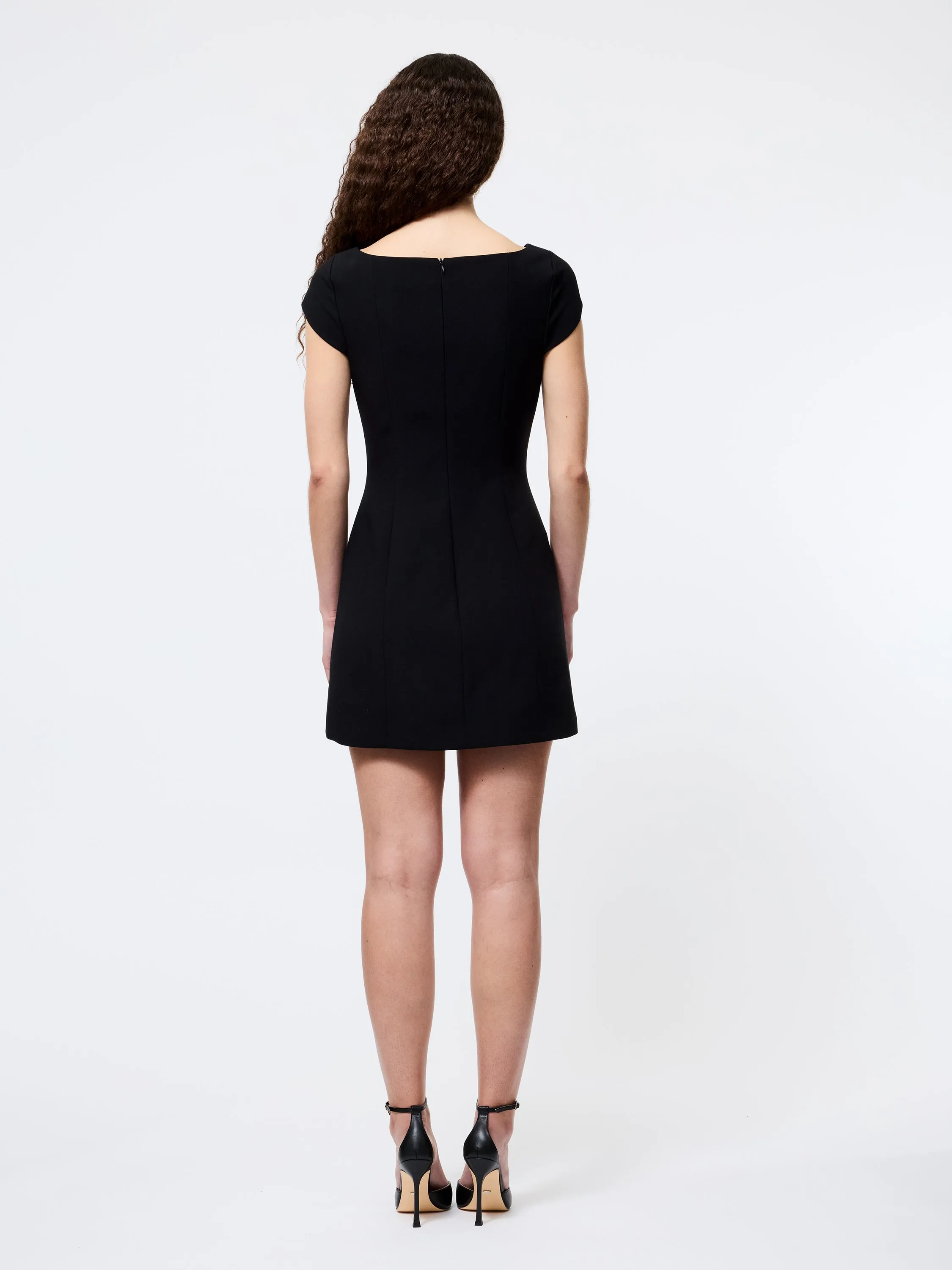 Polite Color Azra Twill Cap Sleeve Mini Dress