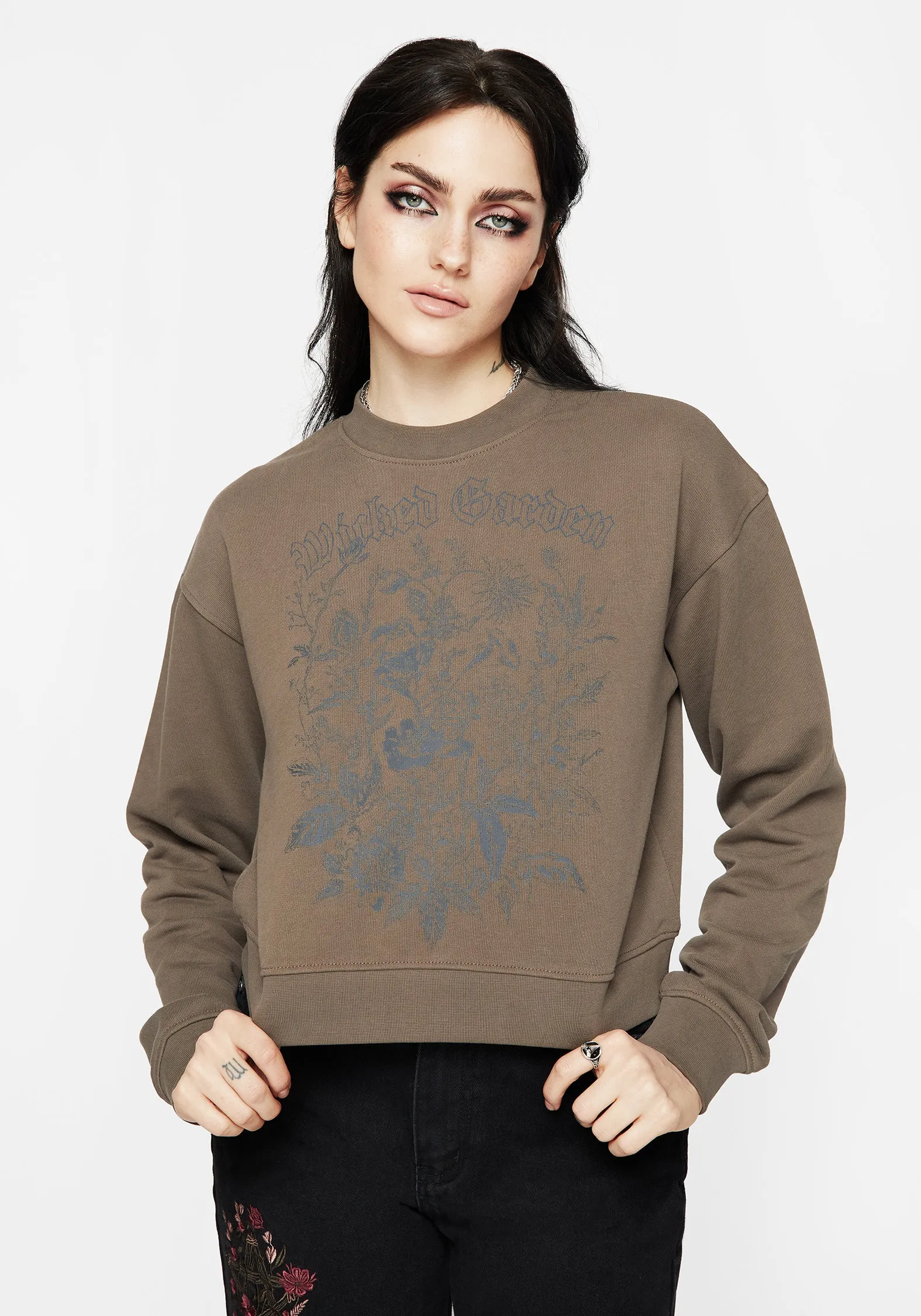 Regular Fit Galerina Graphic Print Cotton Sweatshirt