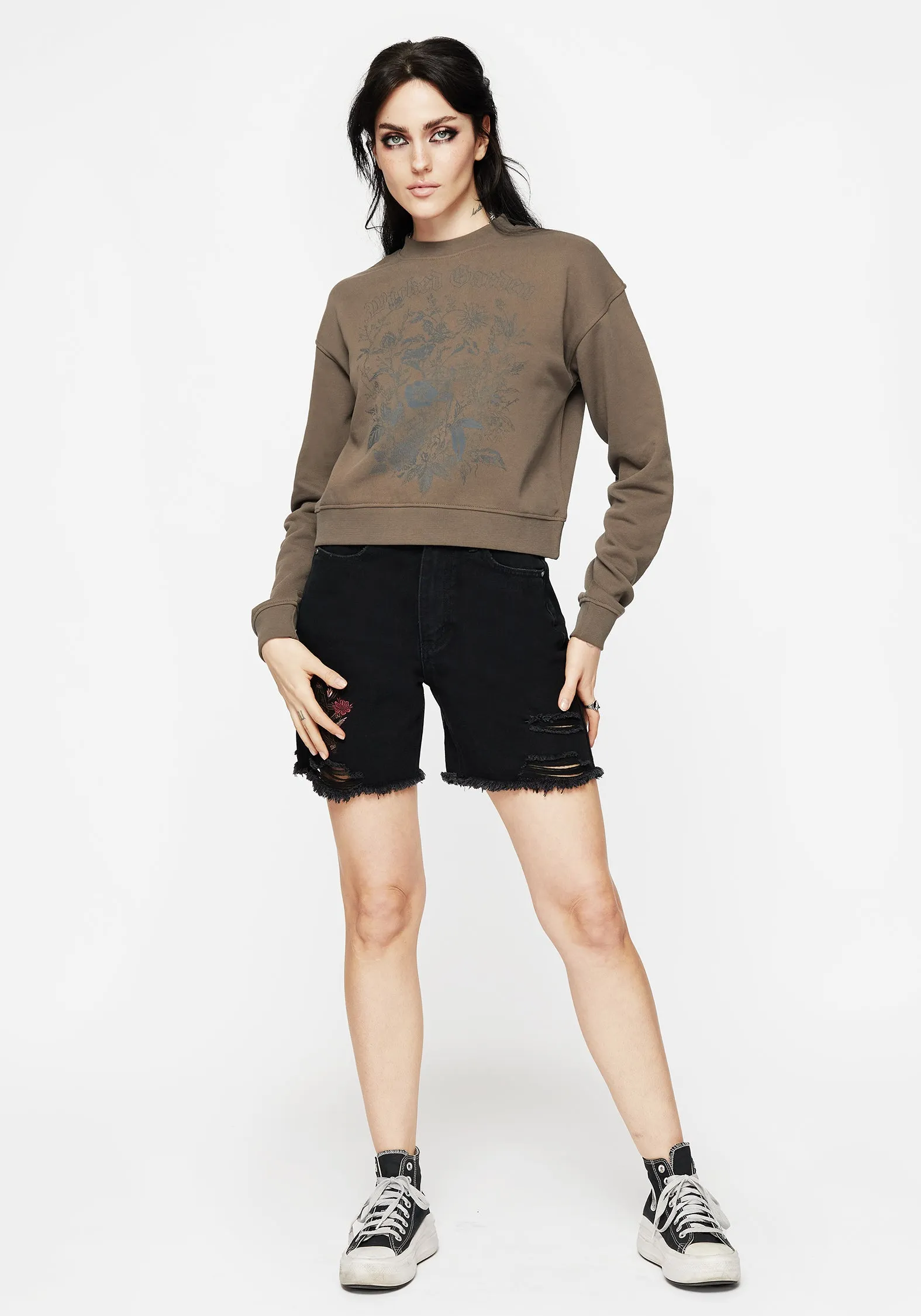 Galerina Graphic Print Cotton Sweatshirt Easy Care Material NonRestrictiveCollar