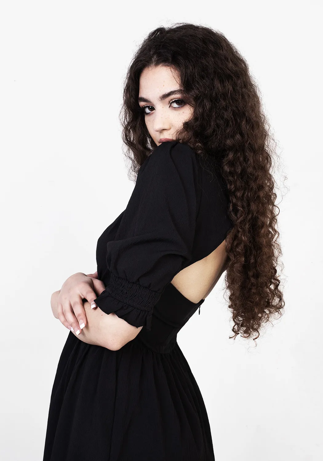 Detachable-Detail DIVINATION TEXTURED MIDI DRESS