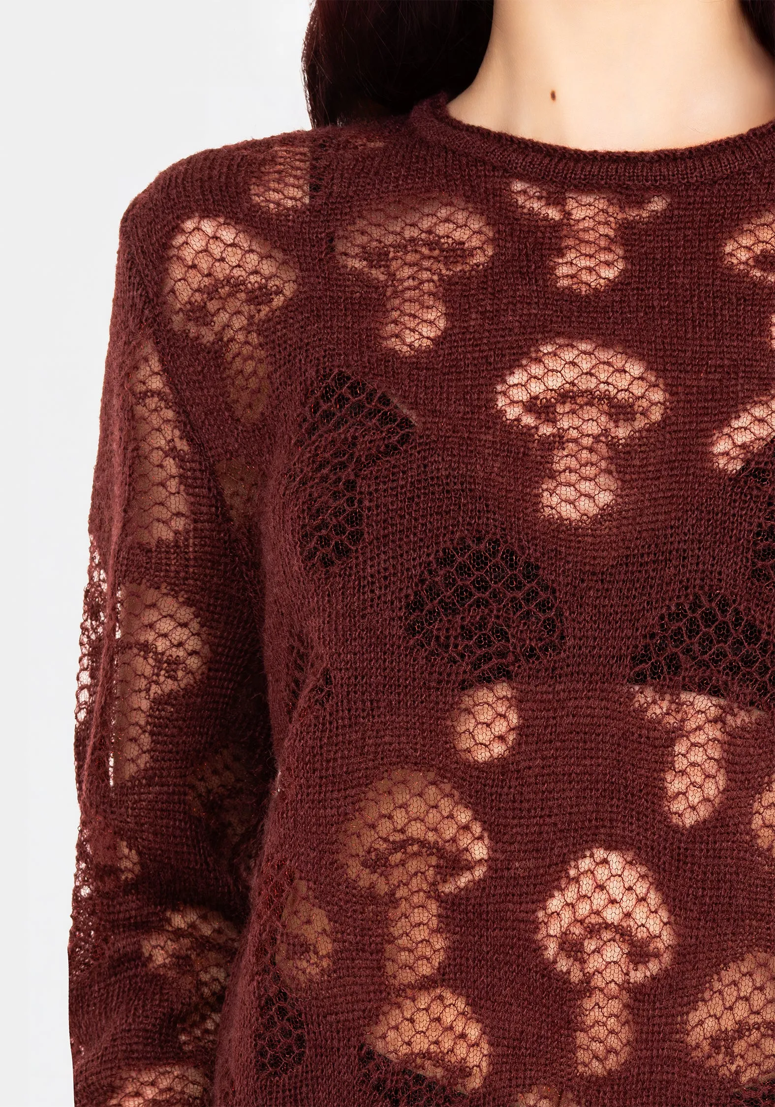 Grab And Go Harriet Lurex Mushroom Detail Knit Jumper