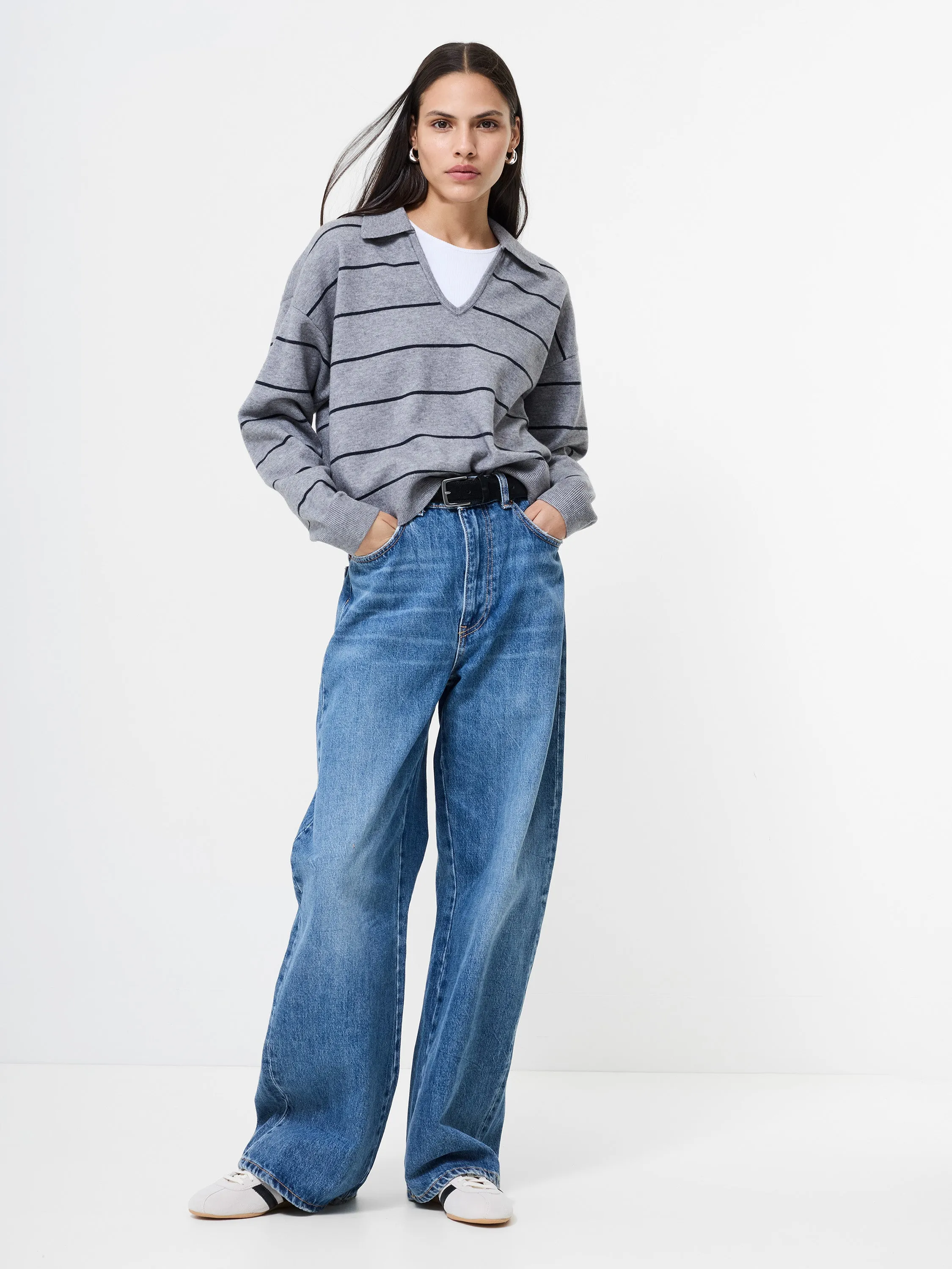 Sloane Knit Striped Pullover Simple Classic Wrinkle Resistant Finish