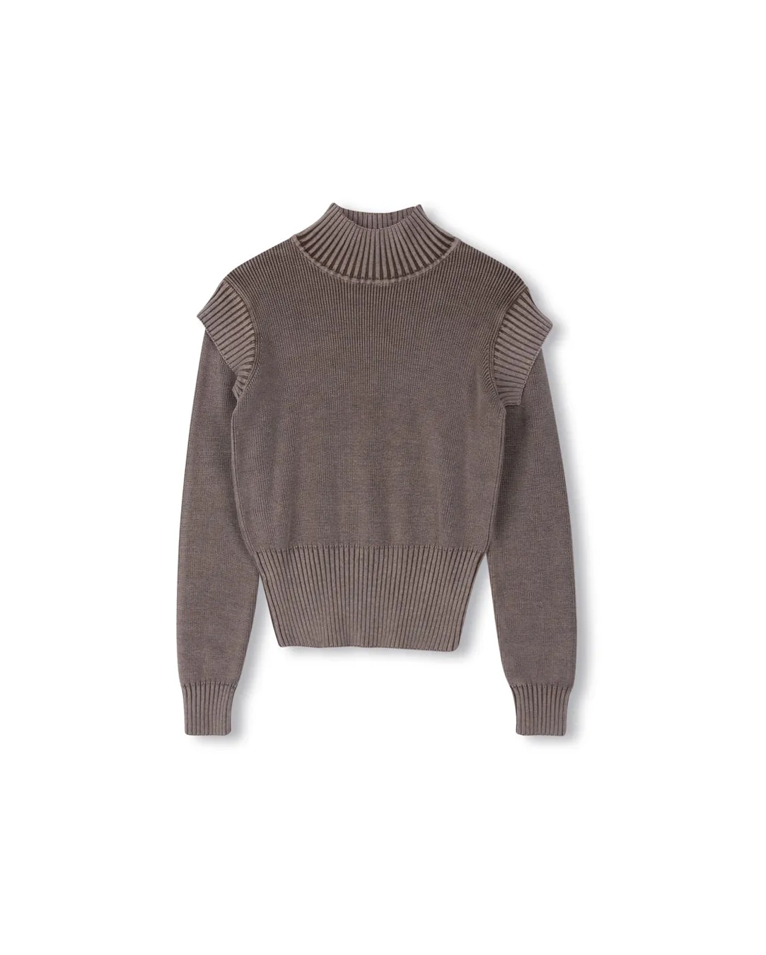 Knit texture Denim Wash Knit Top