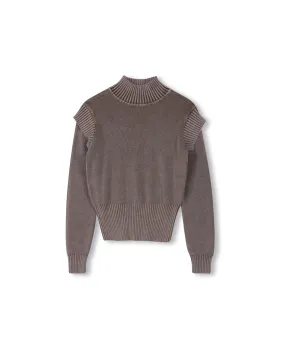 Knit texture Denim Wash Knit Top