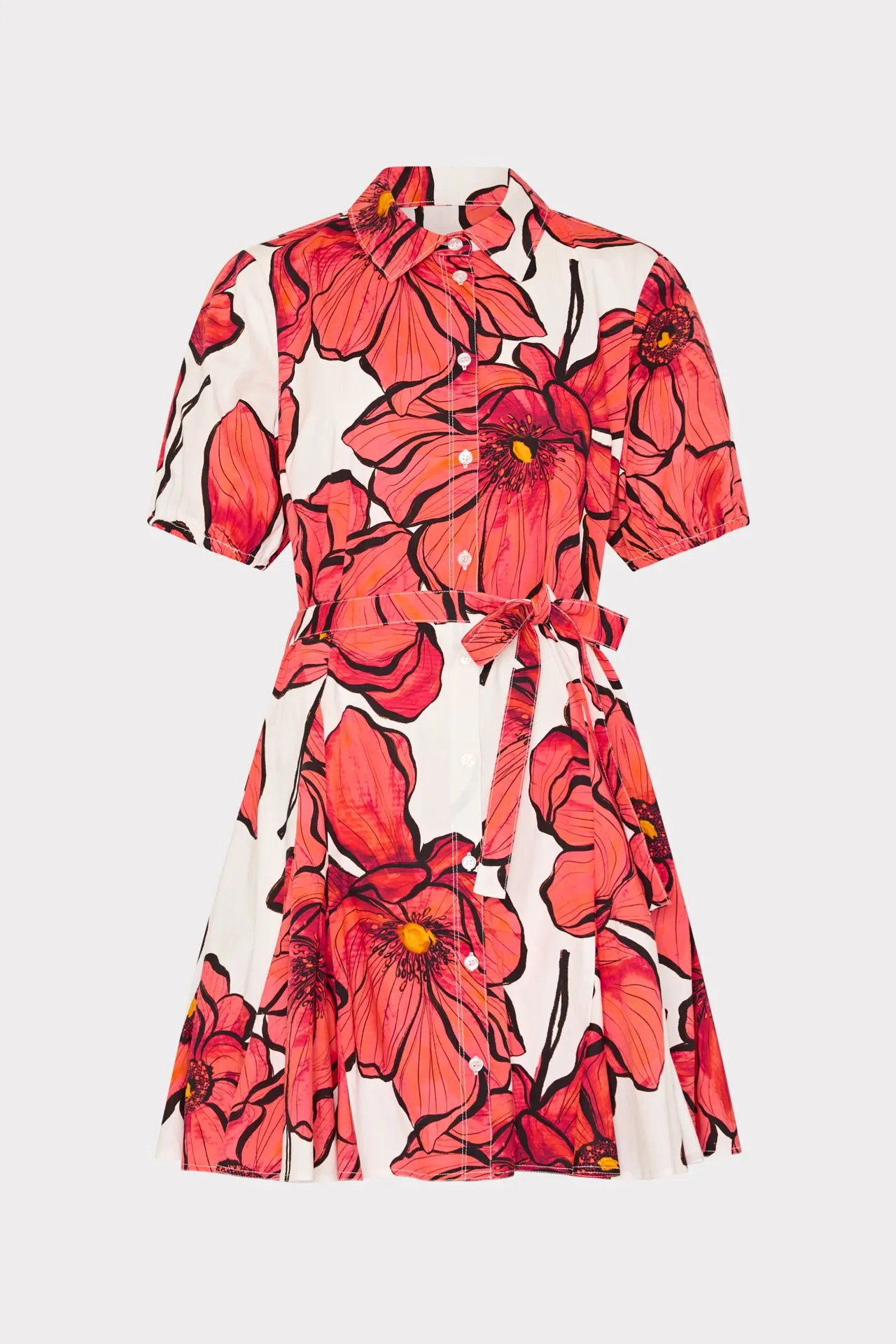 Juni Windflower Pastel Poplin Mini Dress Versatile Layer