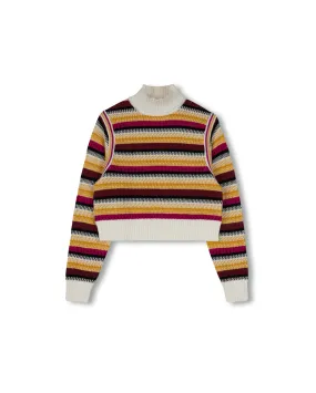 Knit Fabric casual knitwear Crochet Colorful Stripe Sweater