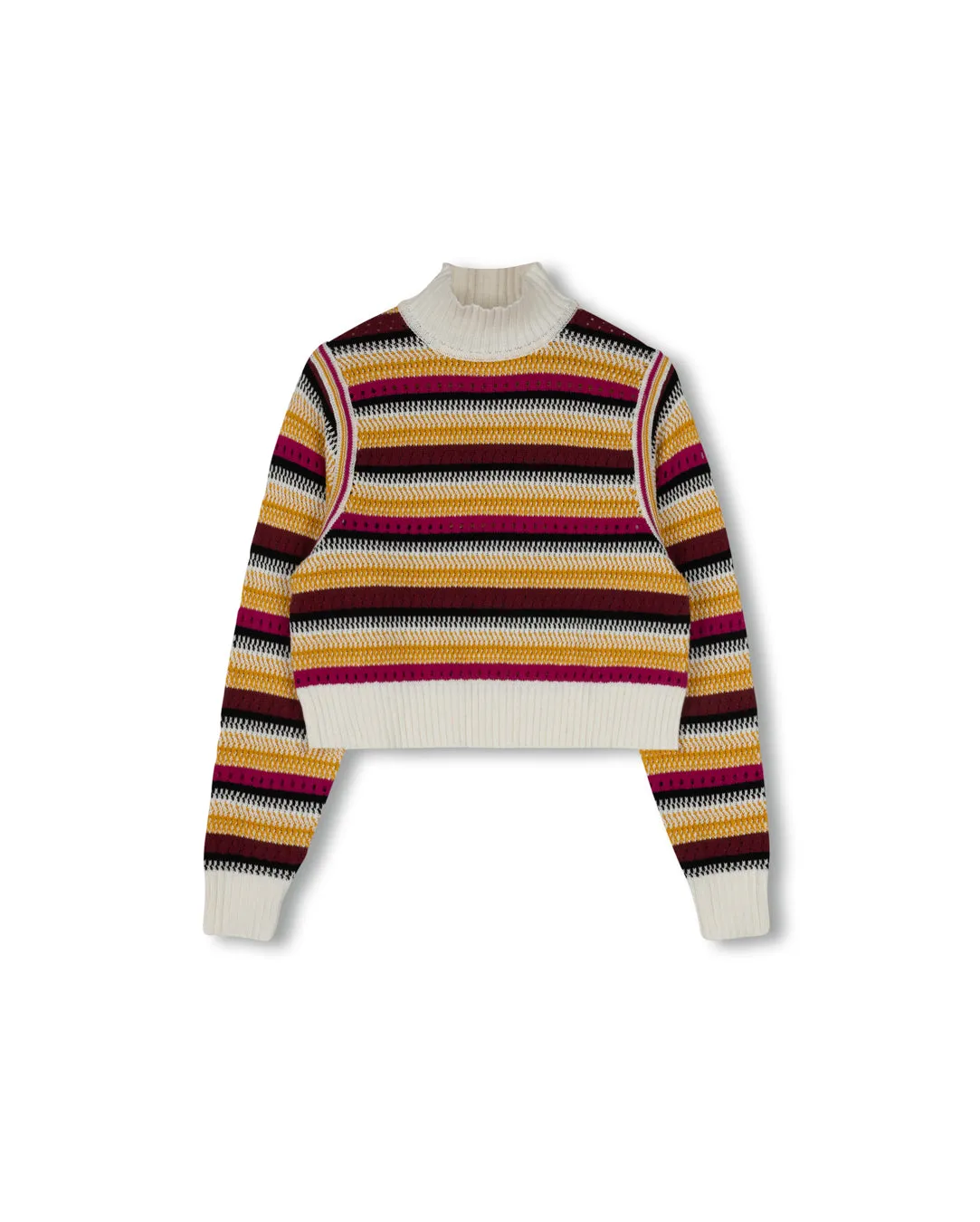 Knit Fabric casual knitwear Crochet Colorful Stripe Sweater