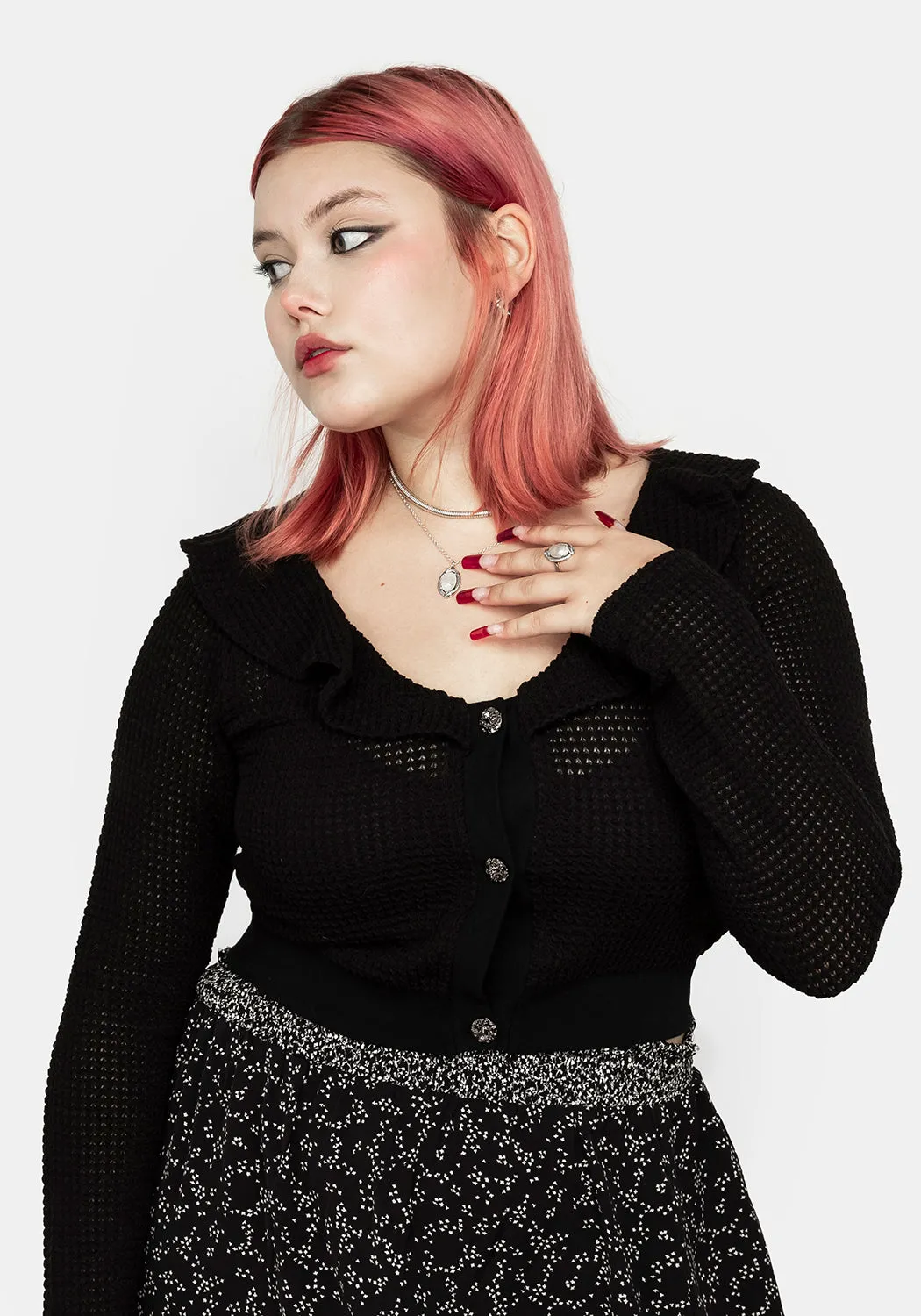 Breathable Honeycomb Weave Easy Care Material ENCHANTRESS CARDIGAN