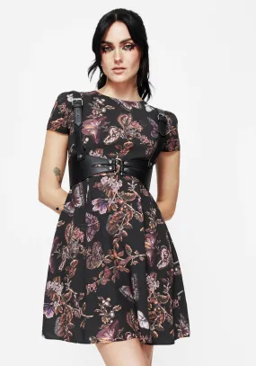 breathable-mesh Eloise Floral Butterfly Print Mini Dress