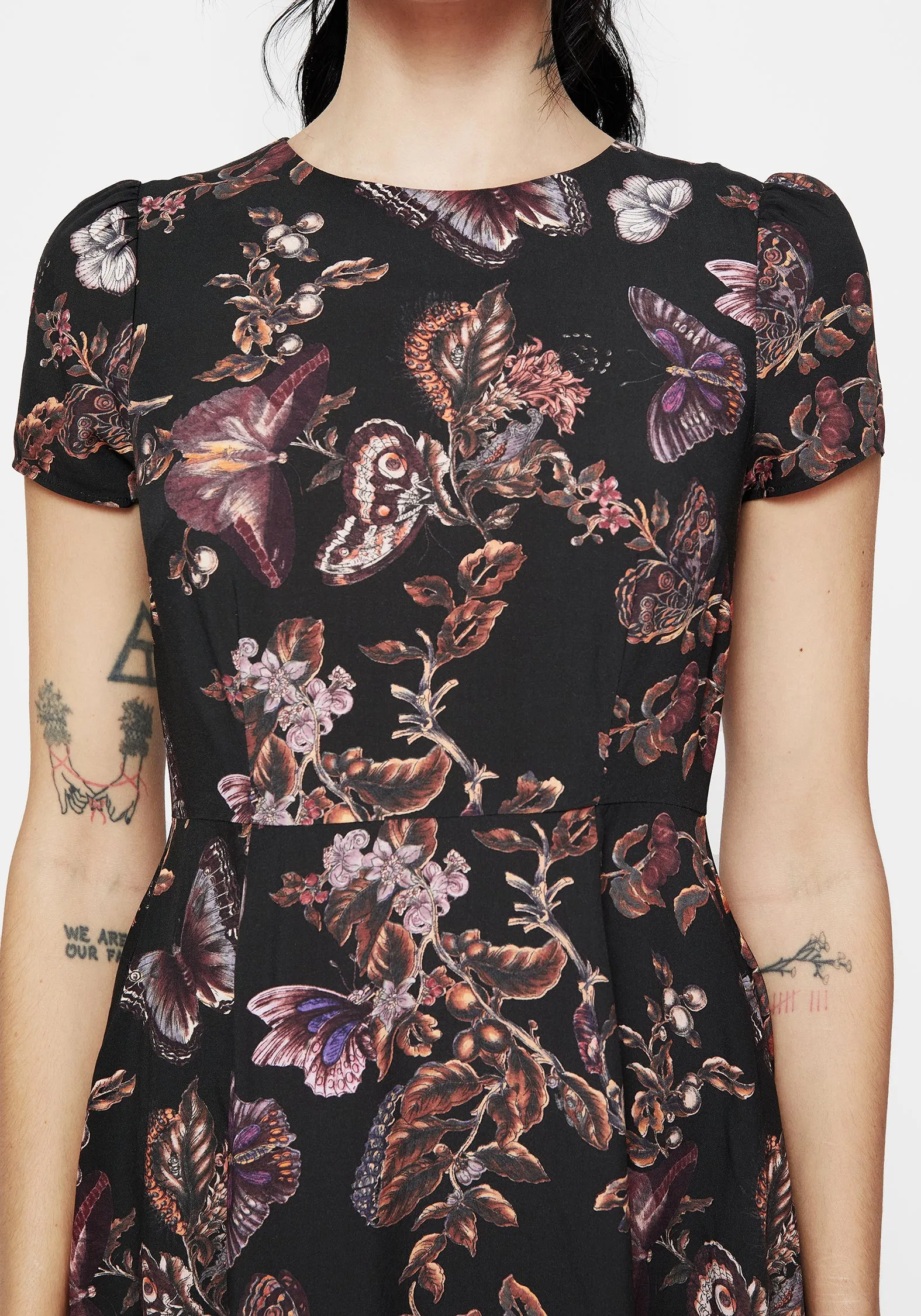 Eloise Floral Butterfly Print Mini Dress Quick-Dry Chill Friendly