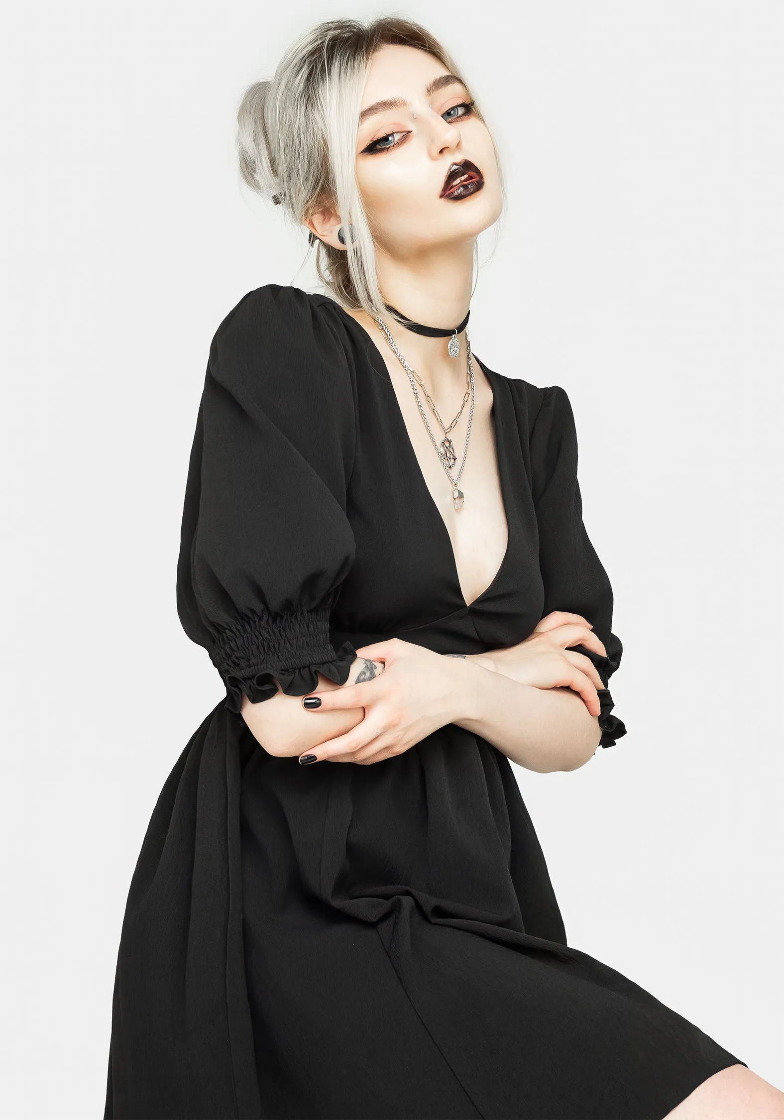 Divination Textured Mini Dress Body Positive