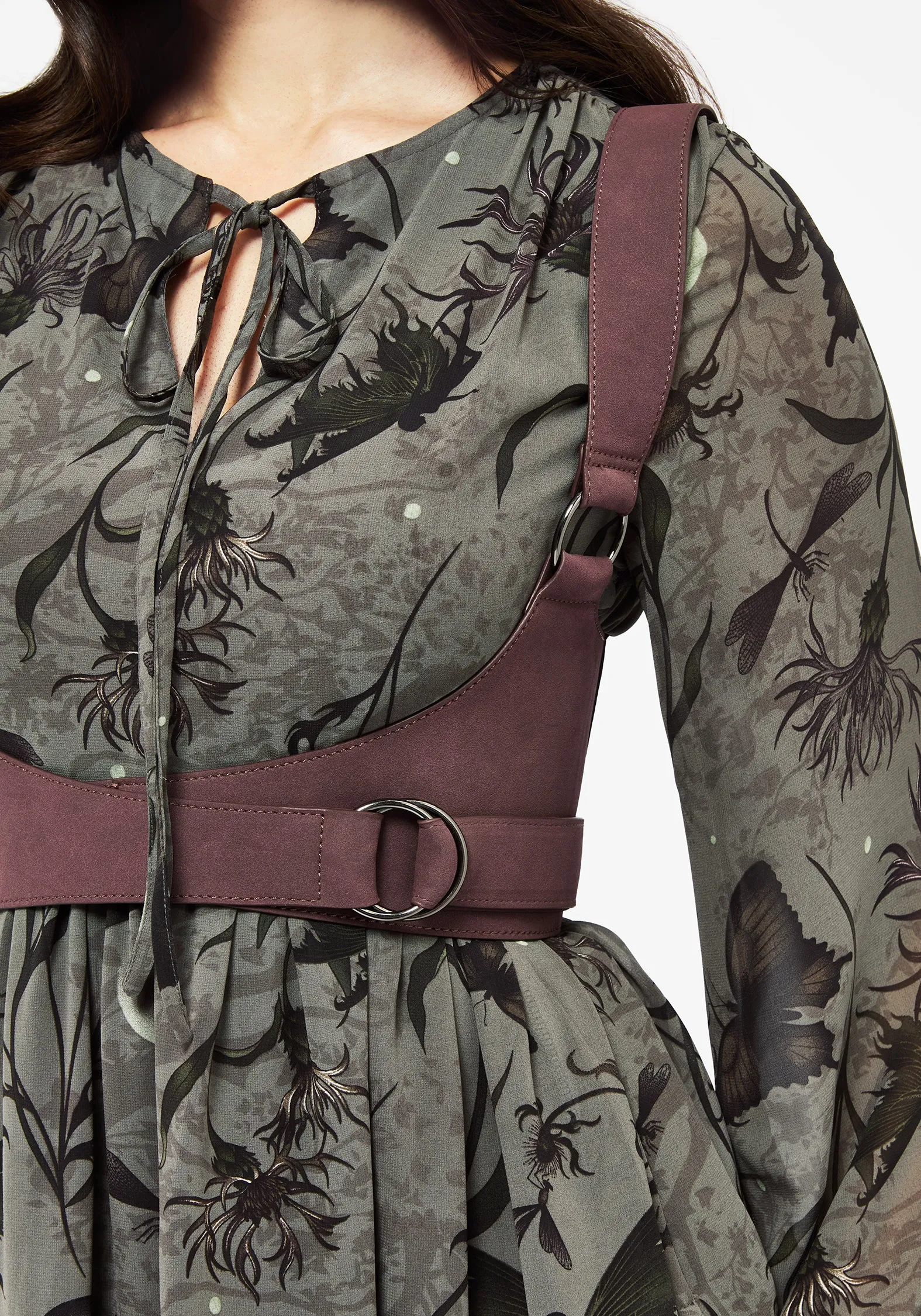 Valdez Faux Suede Leather Wrap Harness Mid-rise fit