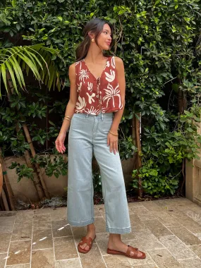 Soleil Tie Front Top - Final Sale City Warmth Rolled Cuffs