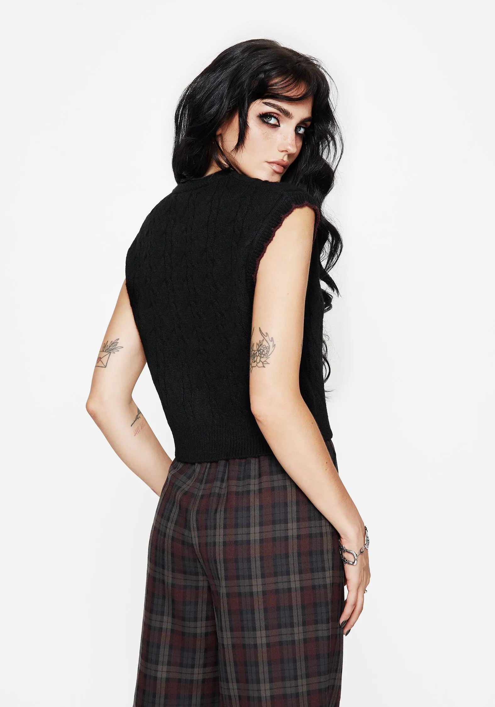 Versatile Style Sophia Button Up Cable Knit Waistcoat