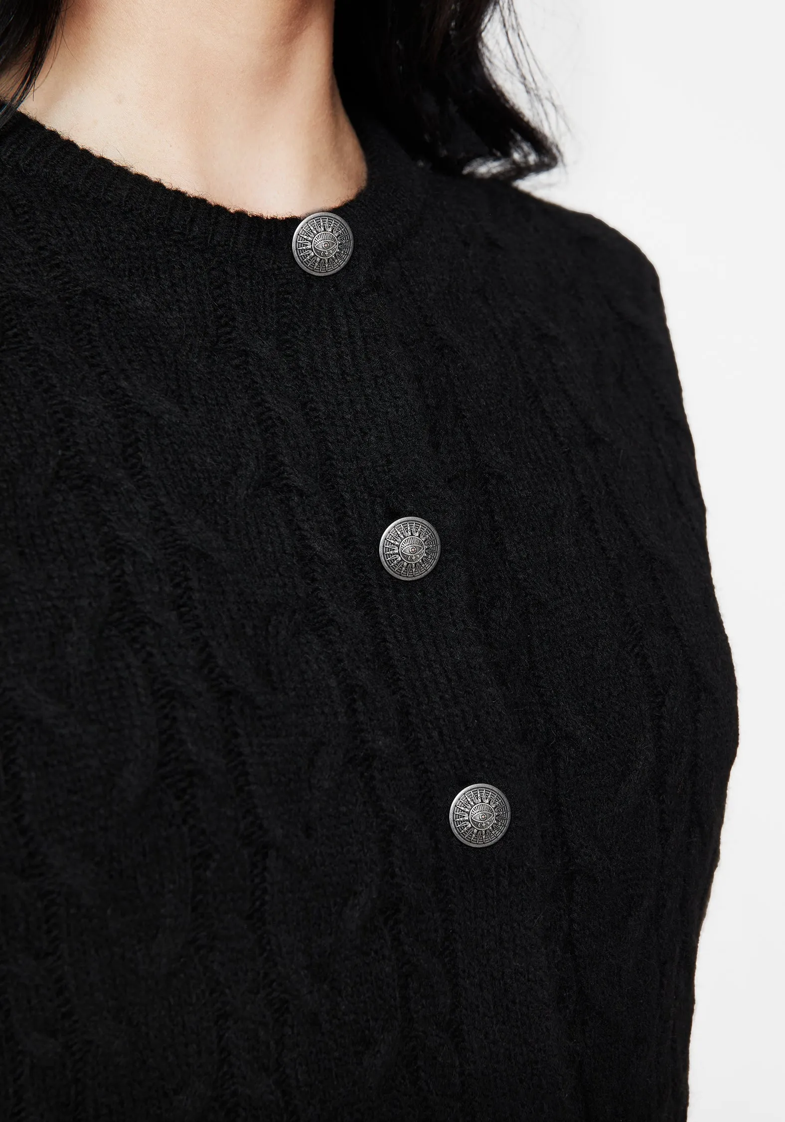 HighStrength Threadwork Sophia Button Up Cable Knit Waistcoat