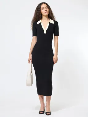 Lounge Cut Cosysoft Contrast V-Neck Midi Dress
