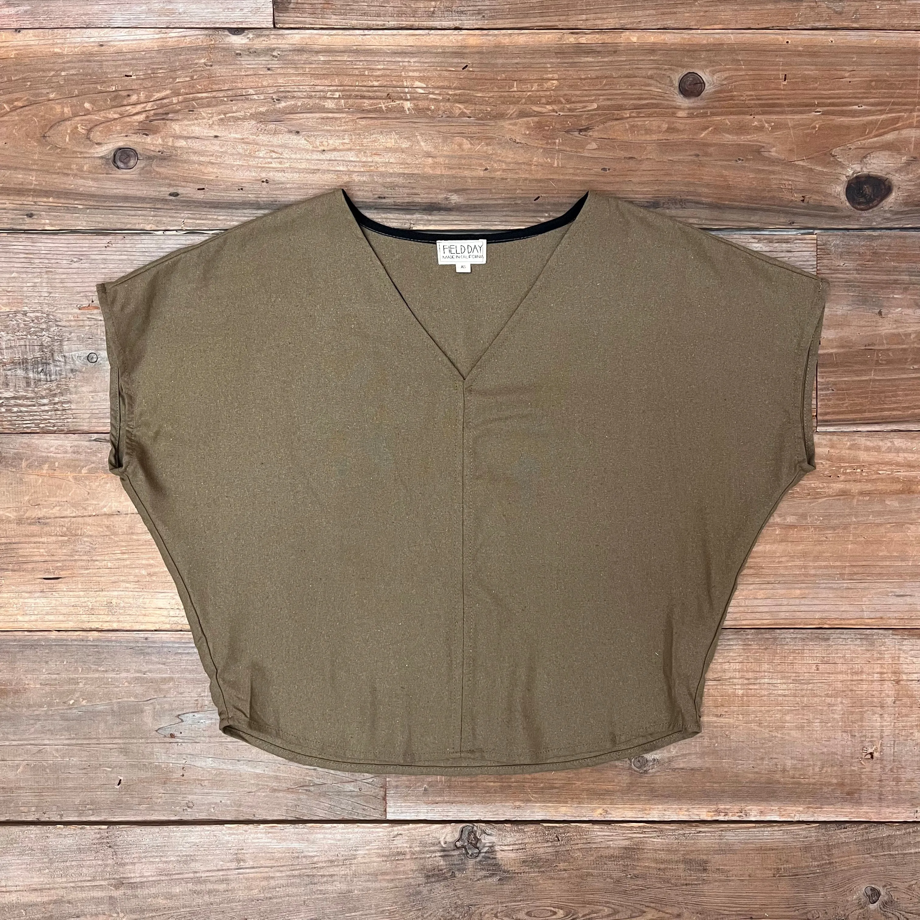 Effortless Comfort Wear Dolman Top in Olive Raw Silk