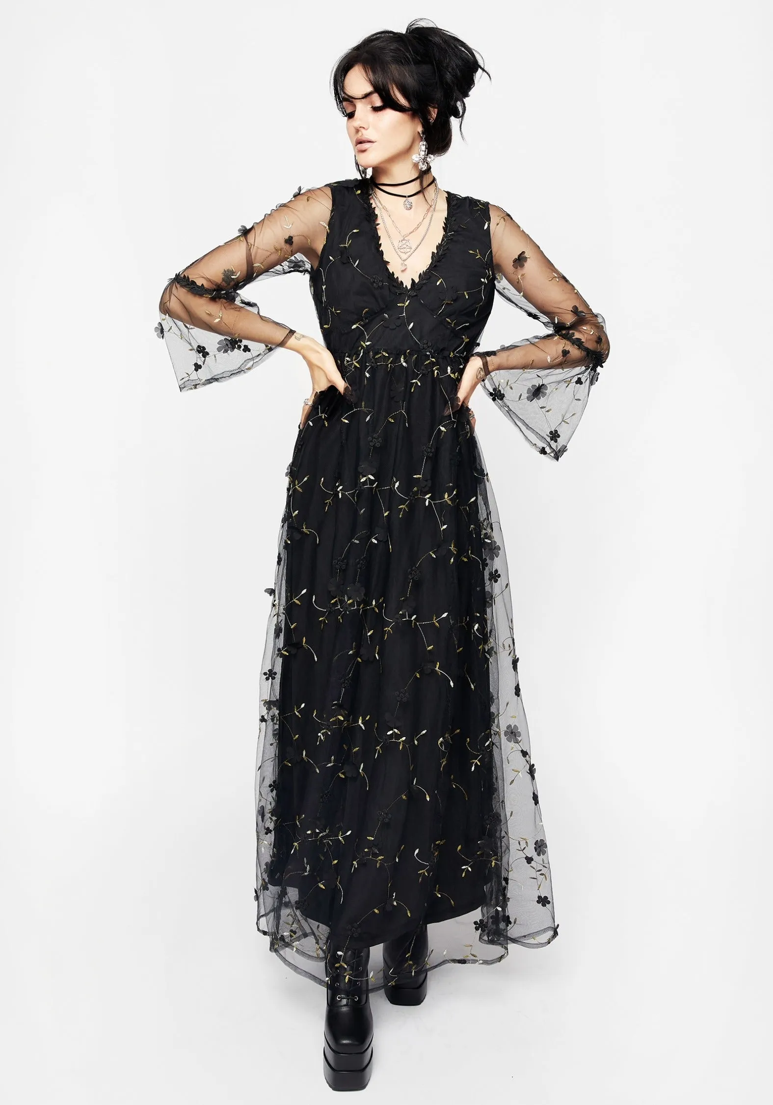 Chrysanthi Applique Maxi Dress Hot Now