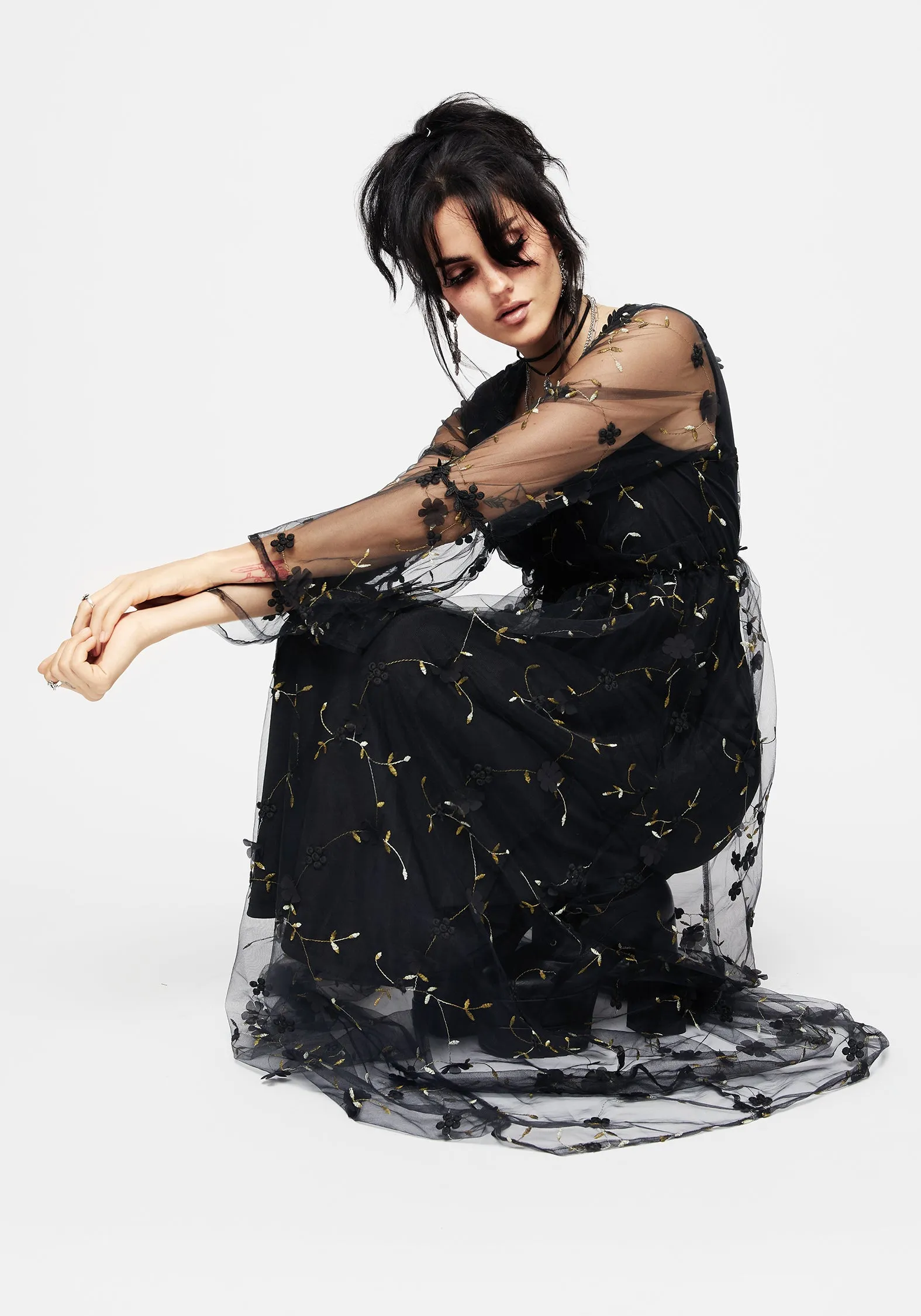 Chrysanthi Applique Maxi Dress Town Lane Wool Glow