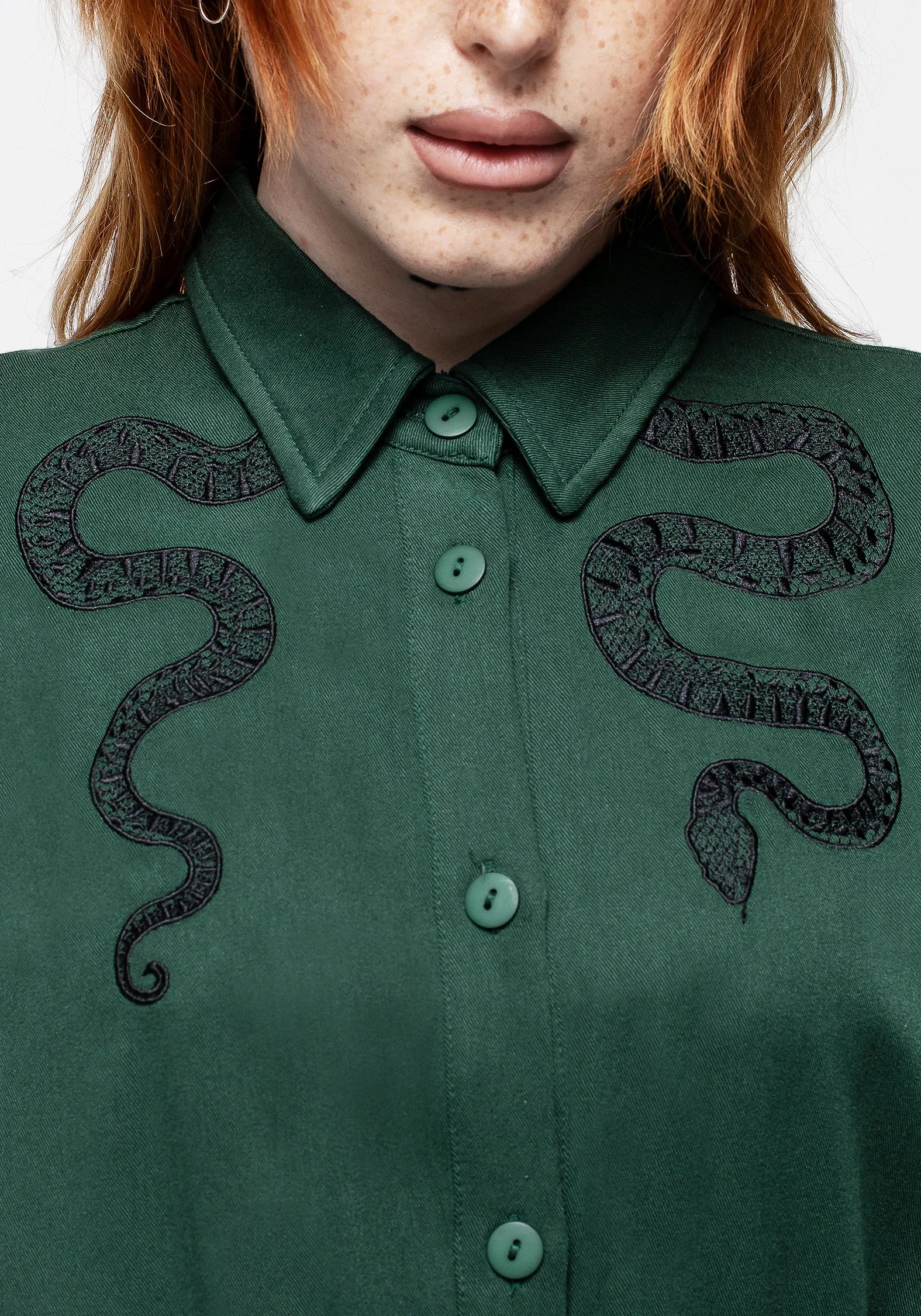 Chic Balance Everyday-Comfort Slither Relaxed Midi Shirt Dress - Green