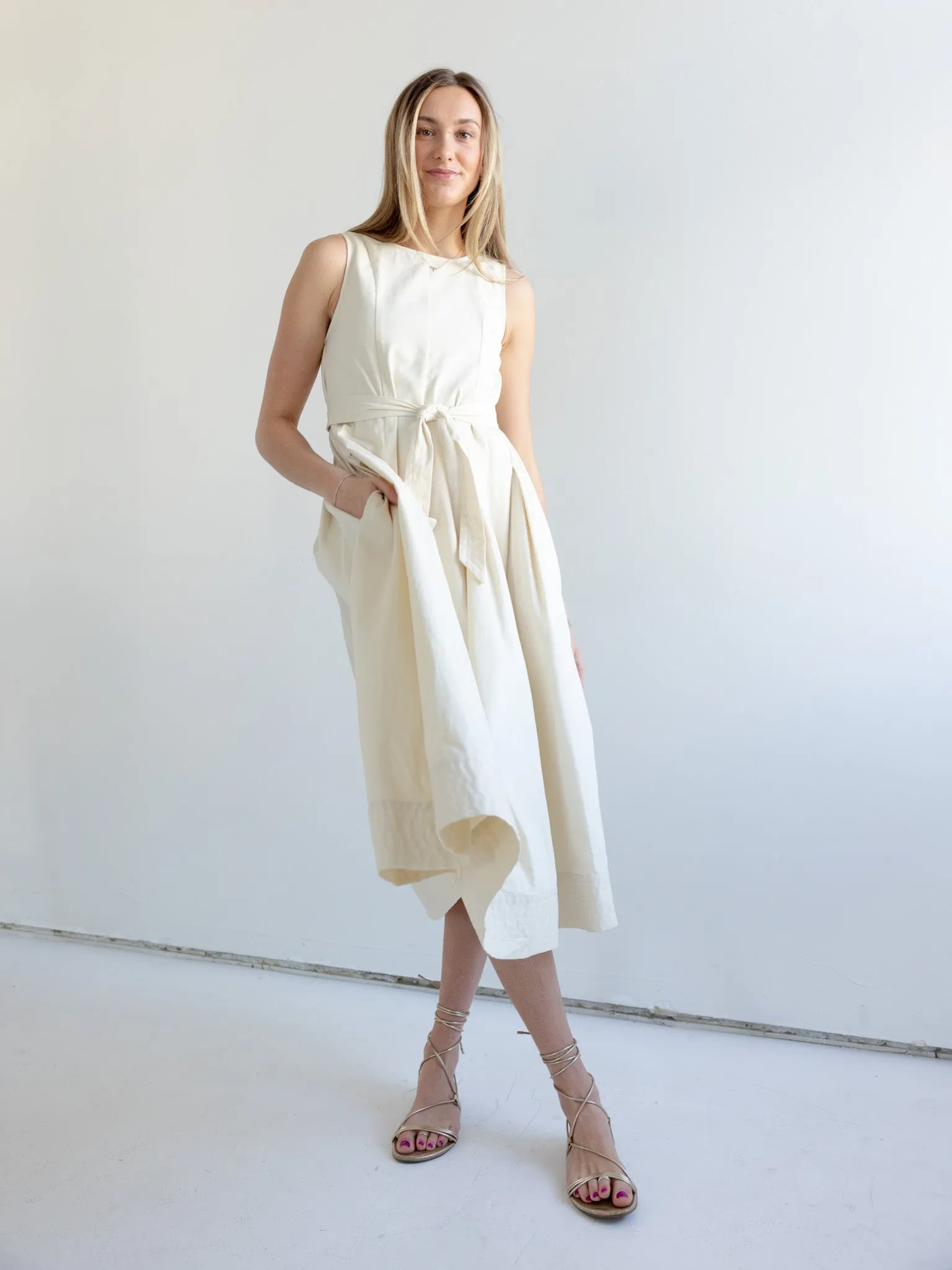 Addison Belted Midi Dress Recycled-Material Movement Feel