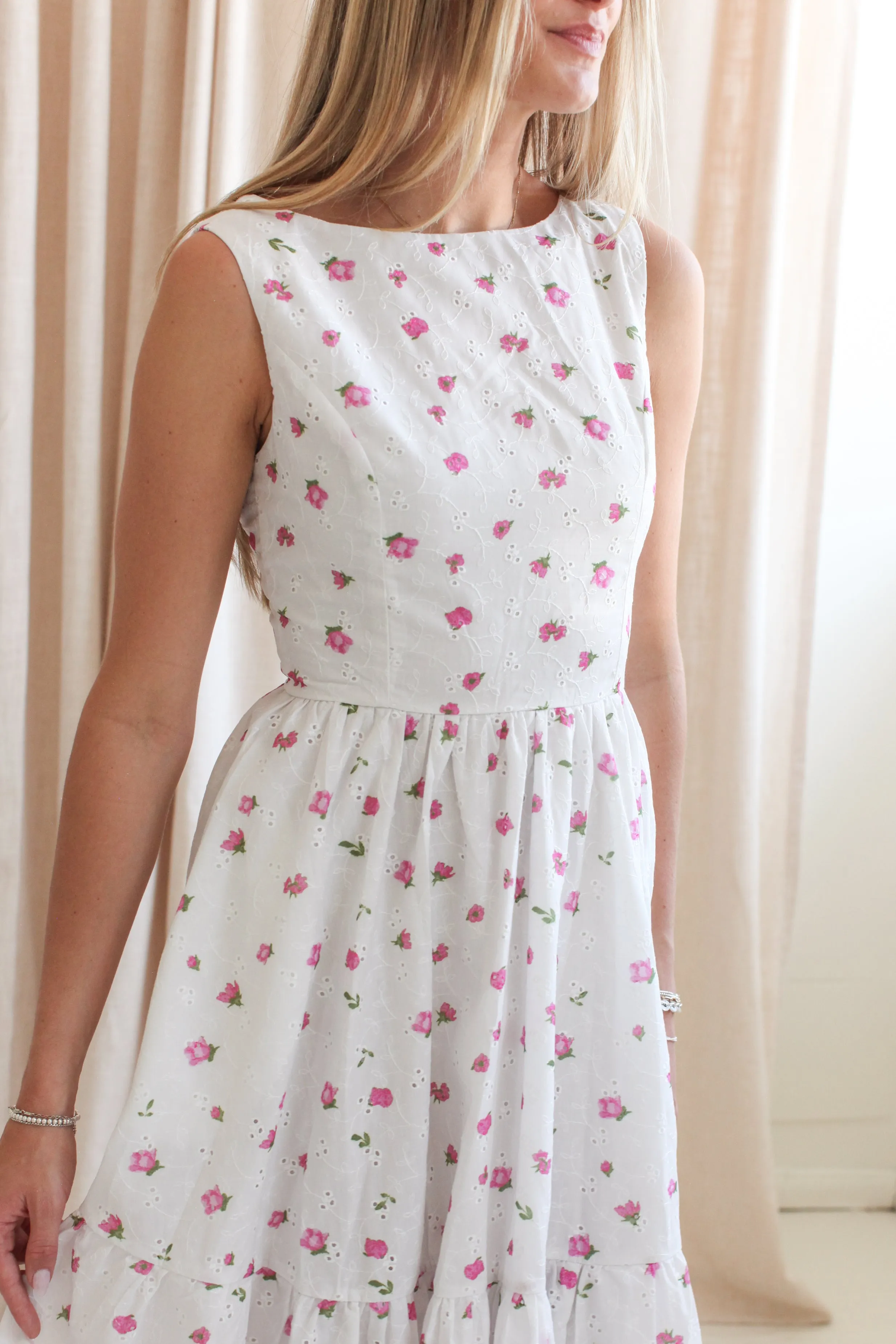 Quick-Dry Isla Eyelet Midi Dress